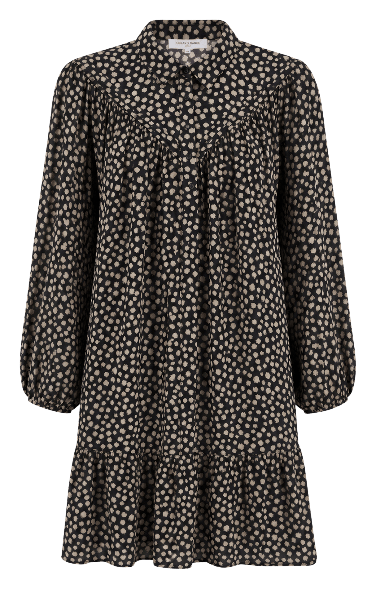 Kurzes, gerade geschnittenes Kleid mit Polka-Dot-Muster GERARD DAREL Schwarz