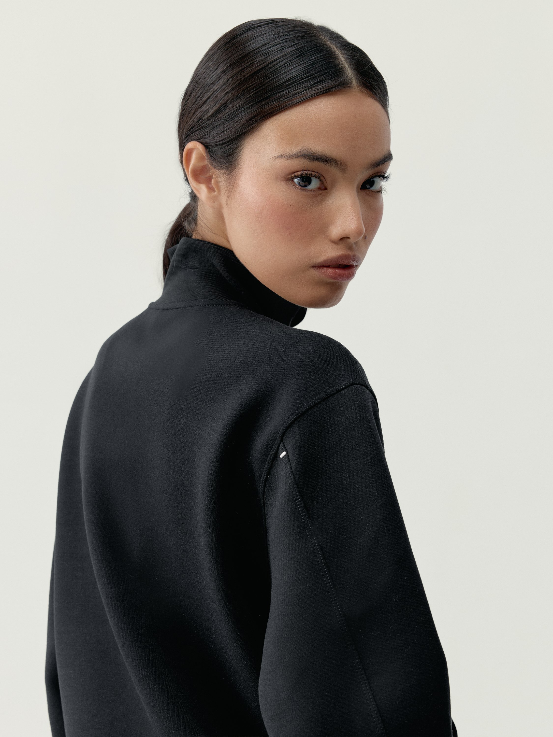 Women's BLOOM half-zip quick-drying sports sweatshirt BORN Black
