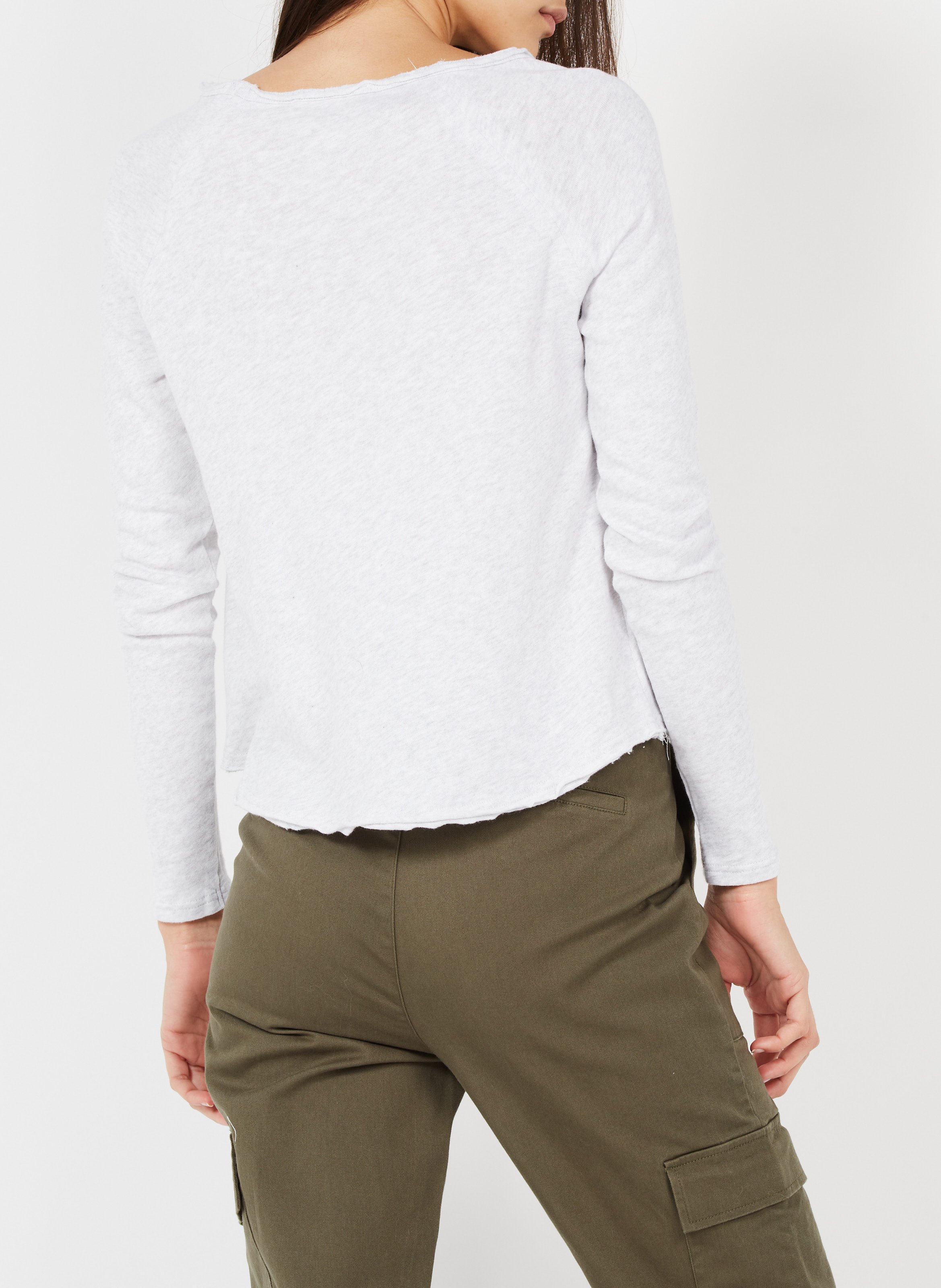 Tee-shirt à col bateau en coton AMERICAN VINTAGE Gris