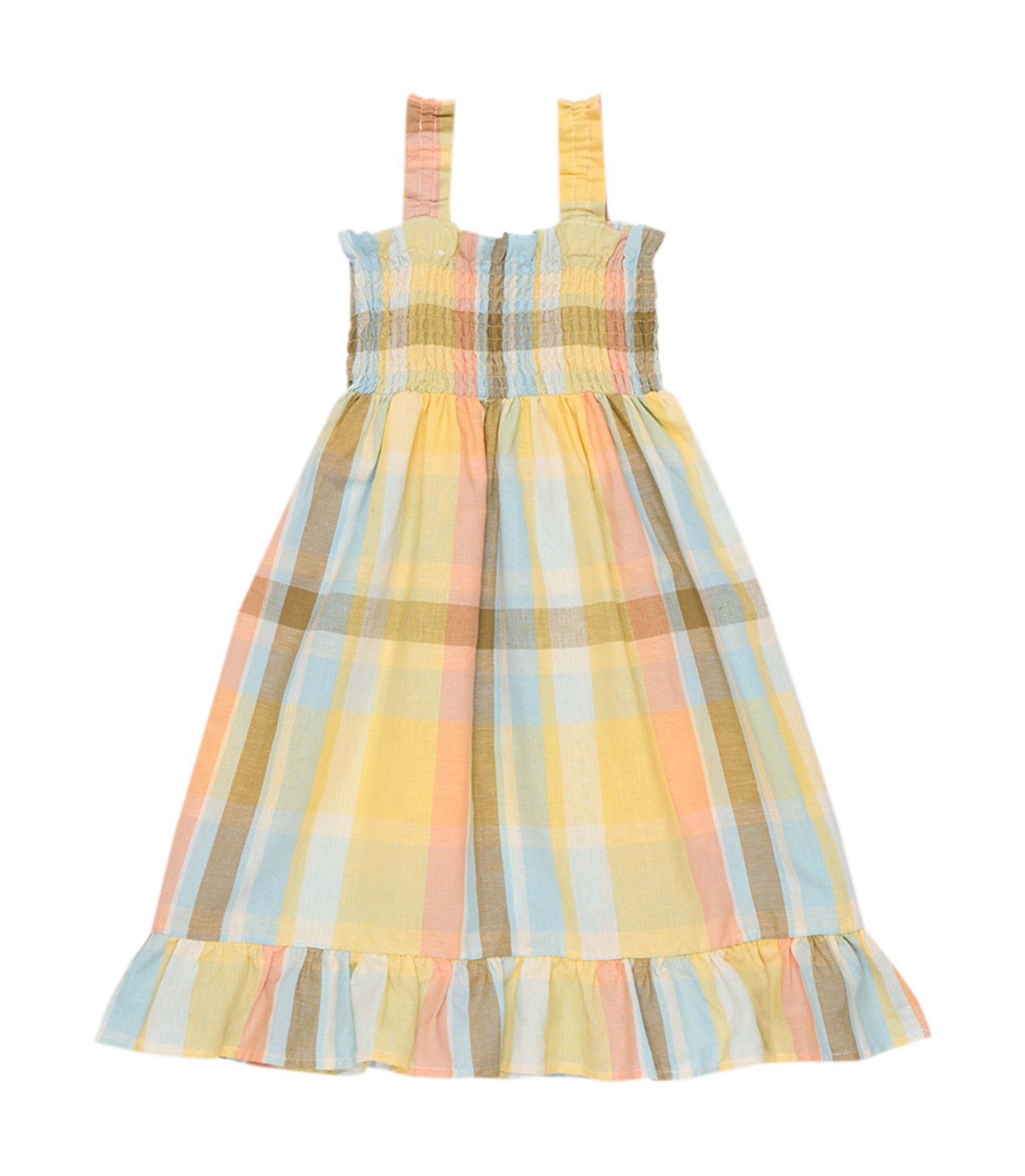 A-line checked cotton-blend midi dress THE NEW SOCIETY Multicolored