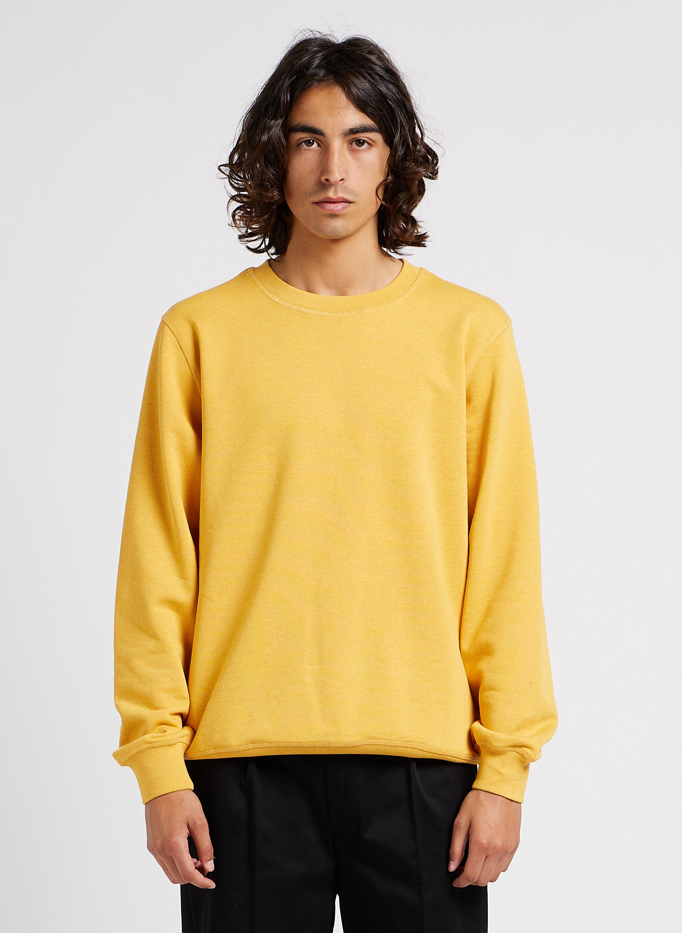 Pull col rond en coton mélangé  KNOWLEDGE COTTON APPAREL Jaune