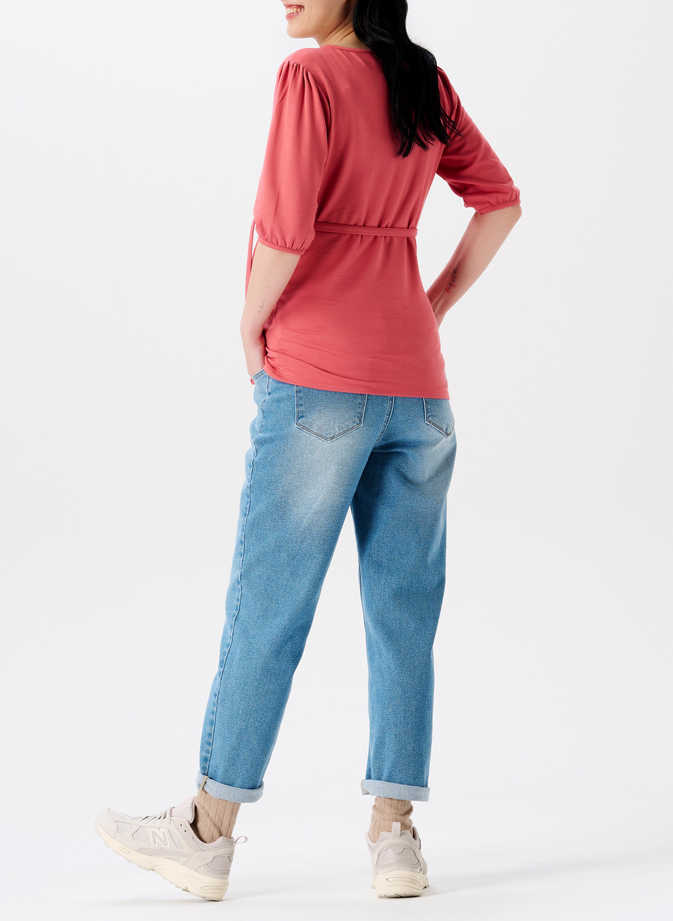 Weich fallendes Top mit überkreuztem Kragen NOPPIES Rot