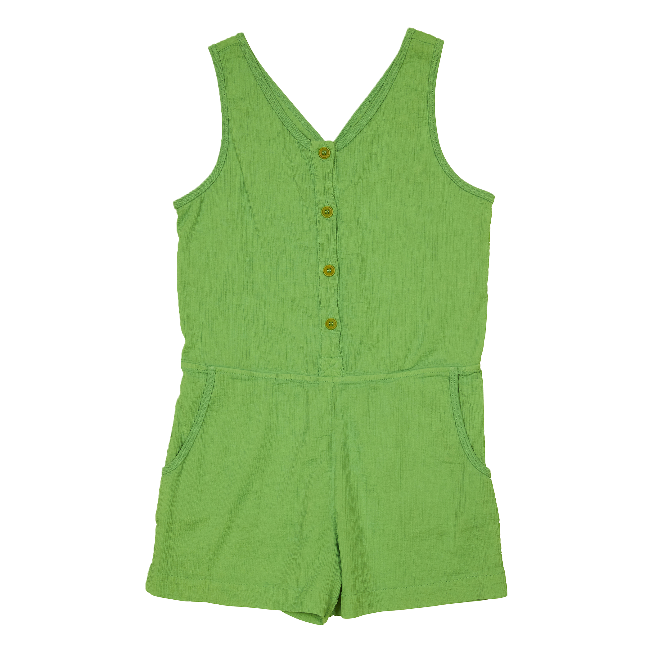Combishort col V droite en coton SUNCHILD Vert
