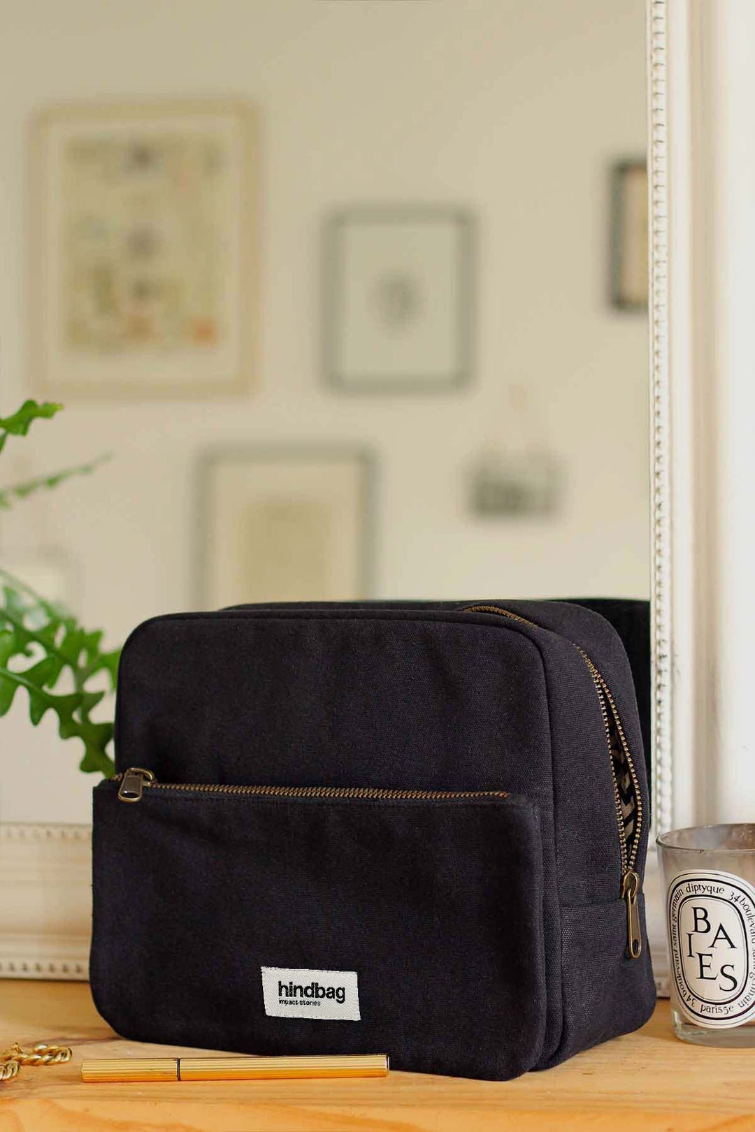 Cotton toiletry bag HINDBAG Black