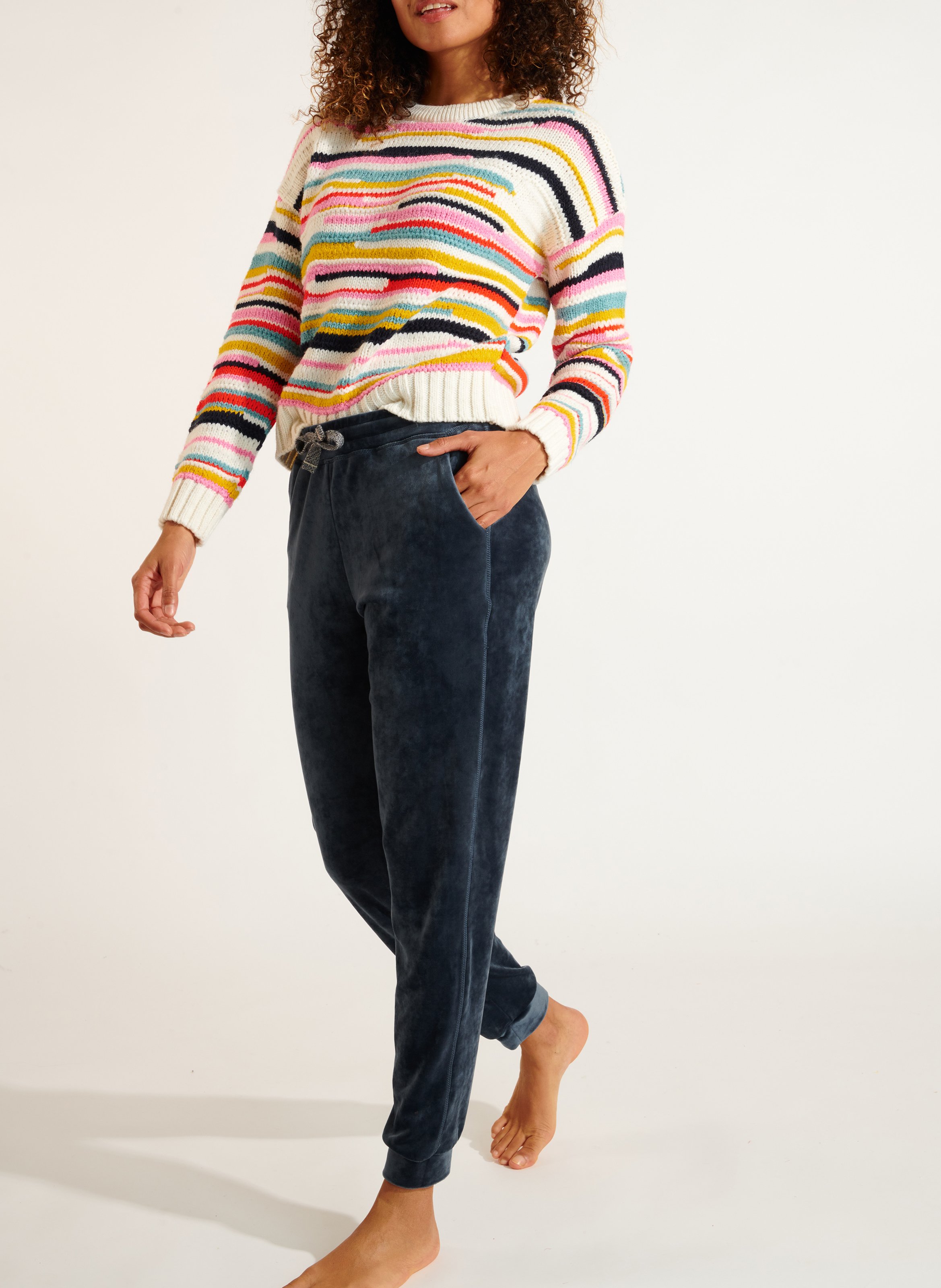 Bas de jogging en velours Bleu