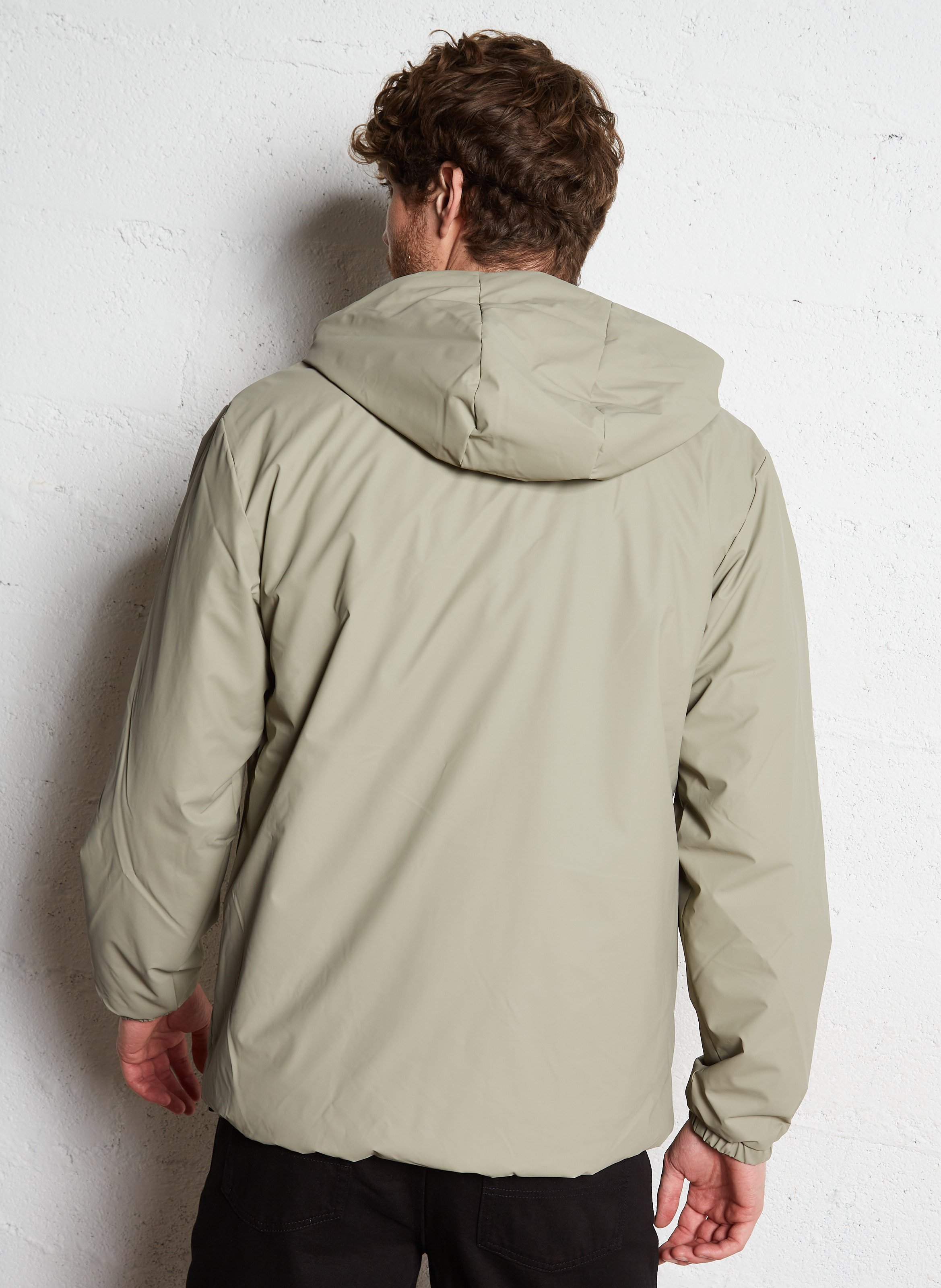 Imperméable droit col montant à capuche RAINS Vert