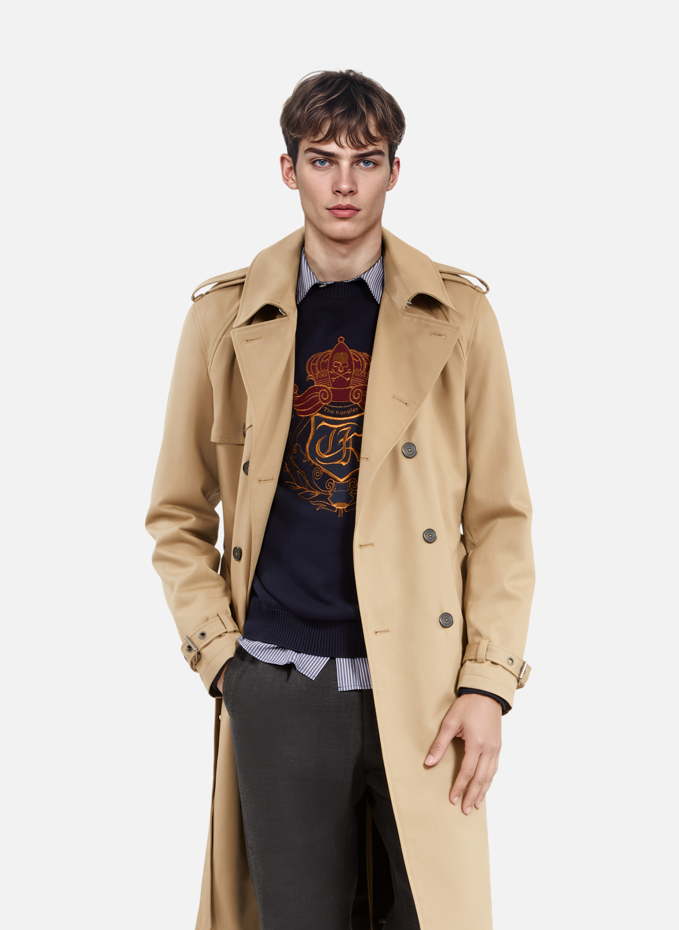 Dorry long trench coat THE KOOPLES Beige