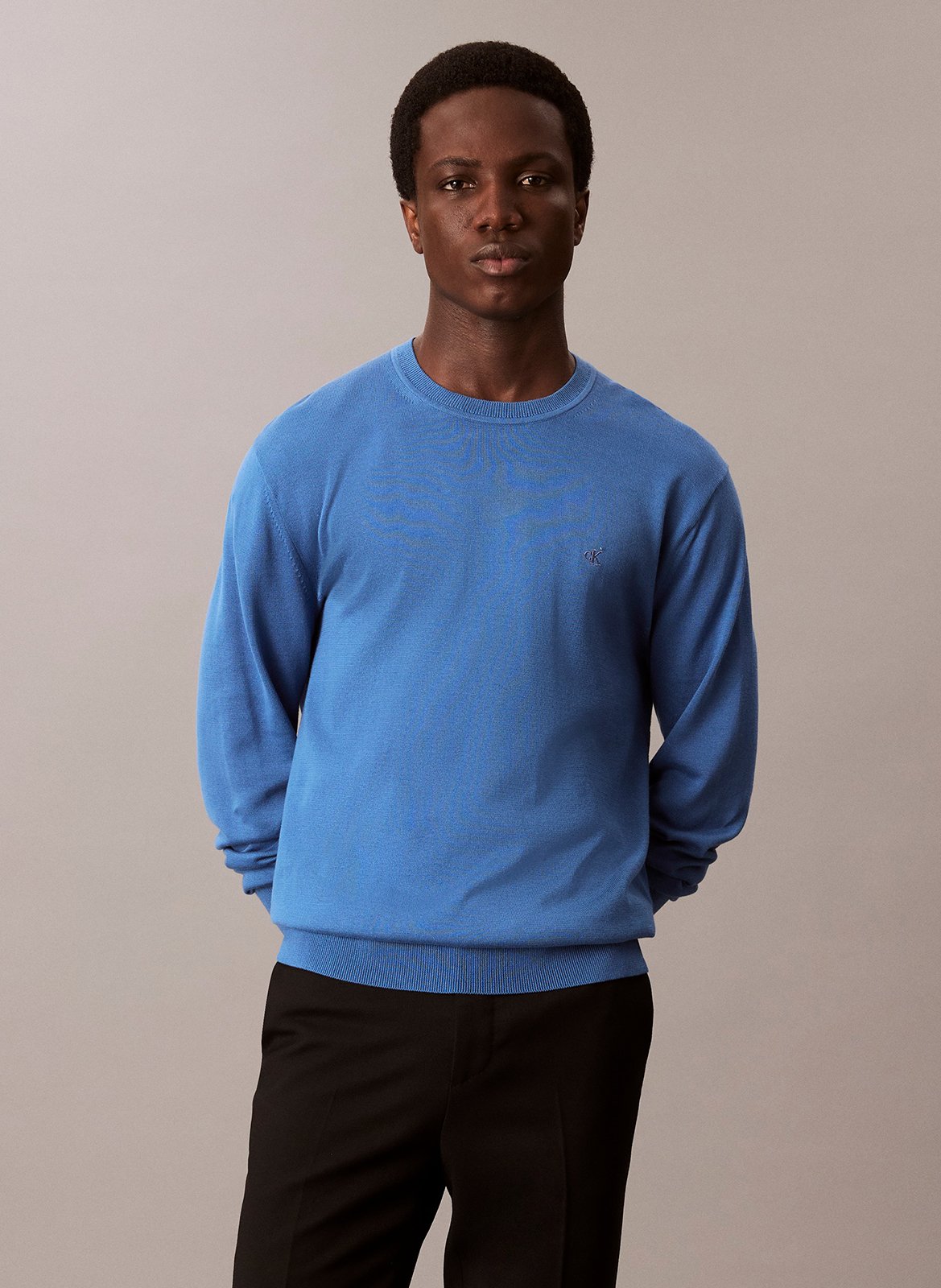 Sweat droit col rond en coton CALVIN KLEIN