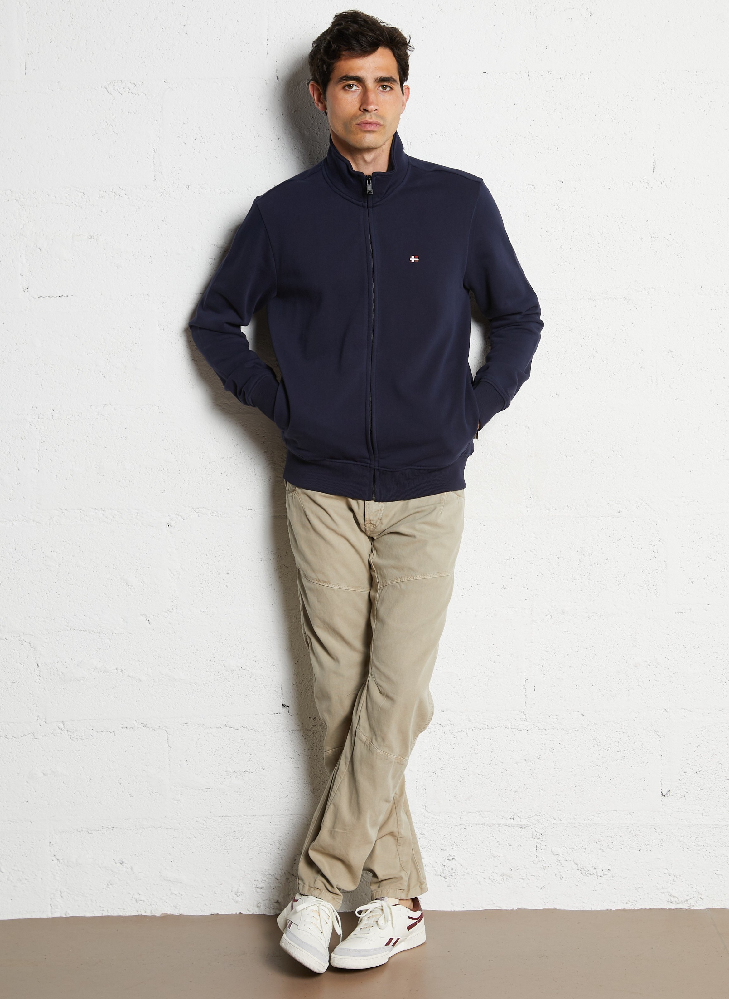 Gilet droit en coton NAPAPIJRI Bleu