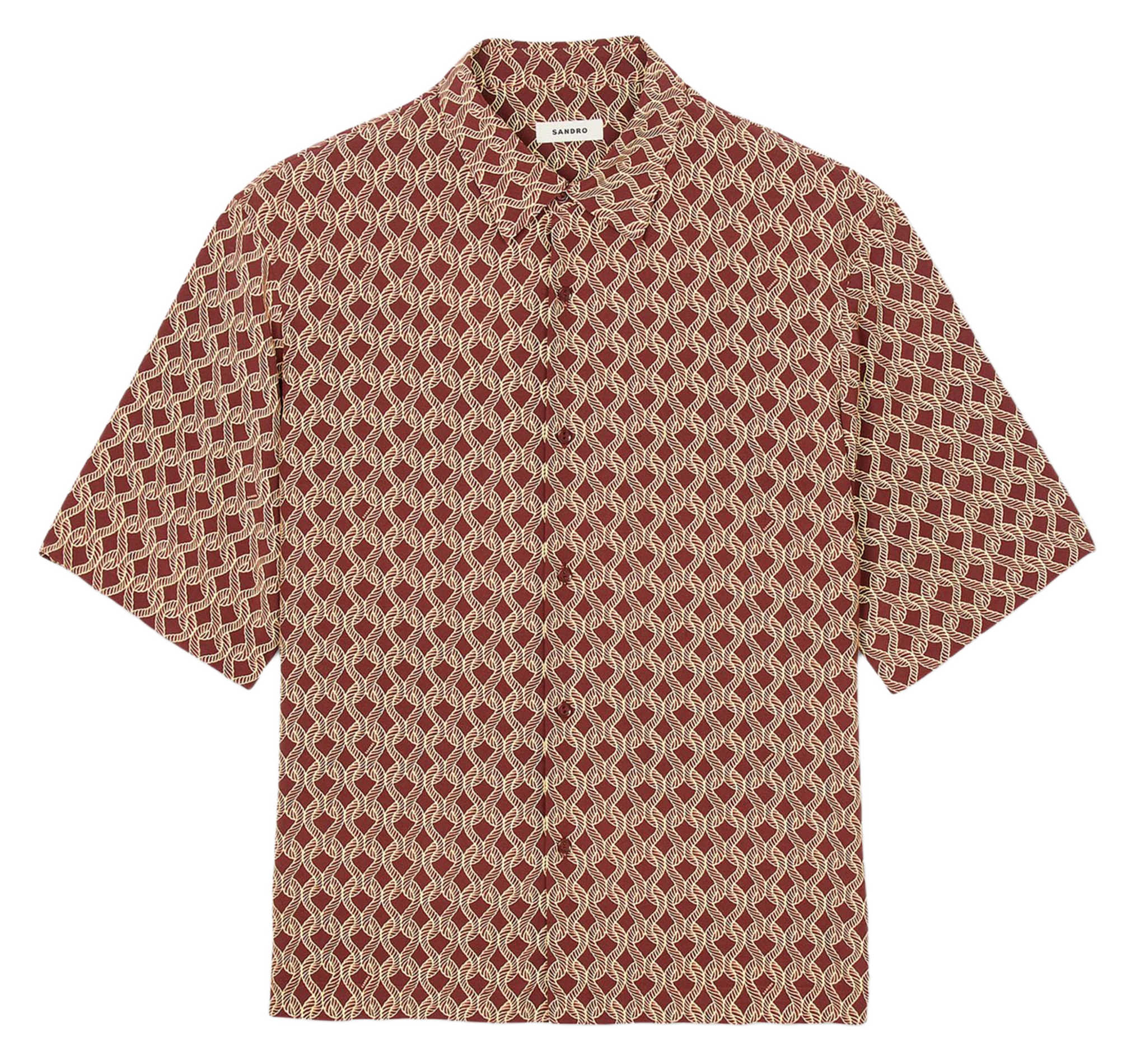 Blouse met klassieke kraag en print SANDRO Bruin