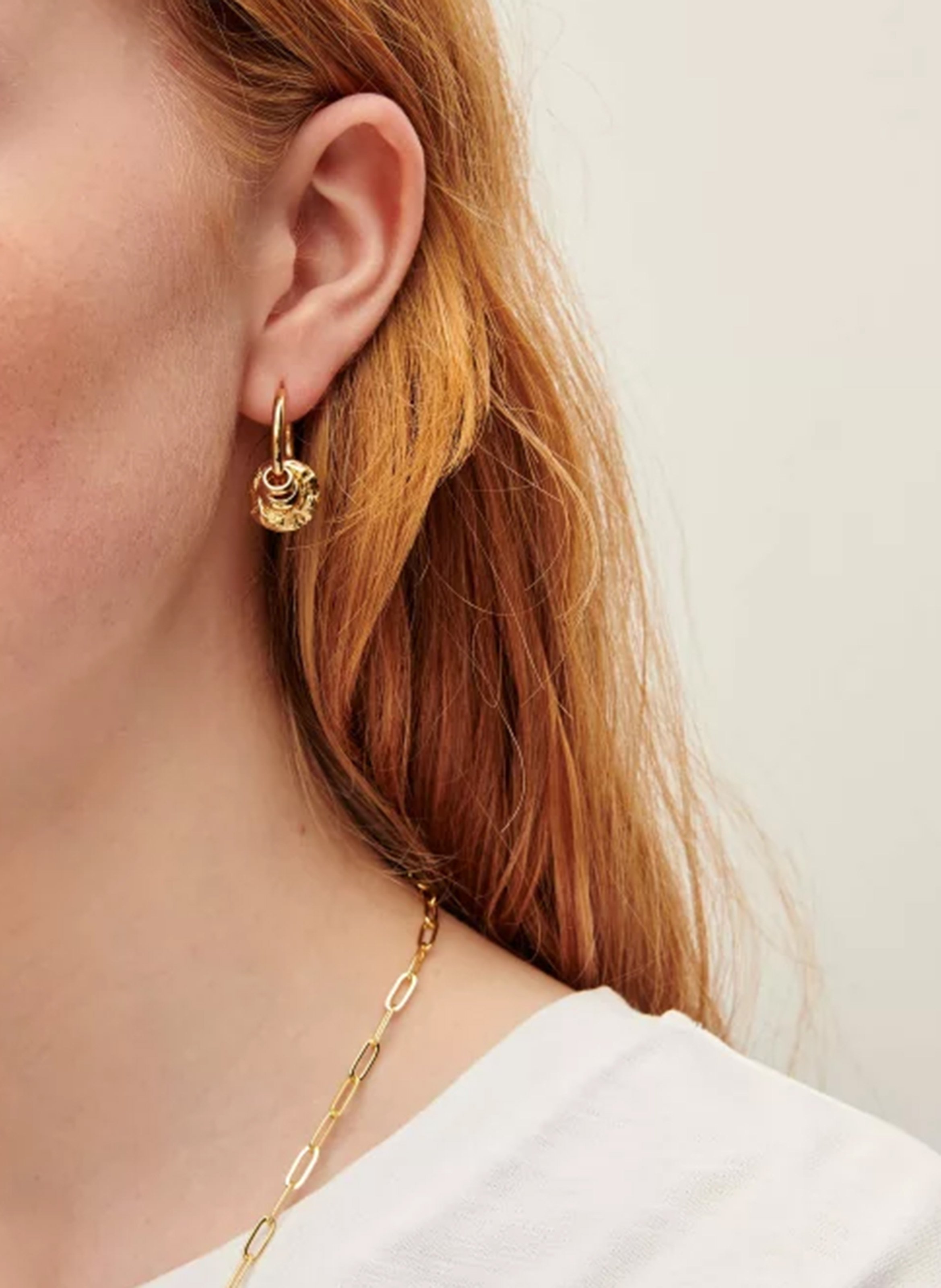 Ceintuur van gevlochten leer SESSUN Goudkleurig