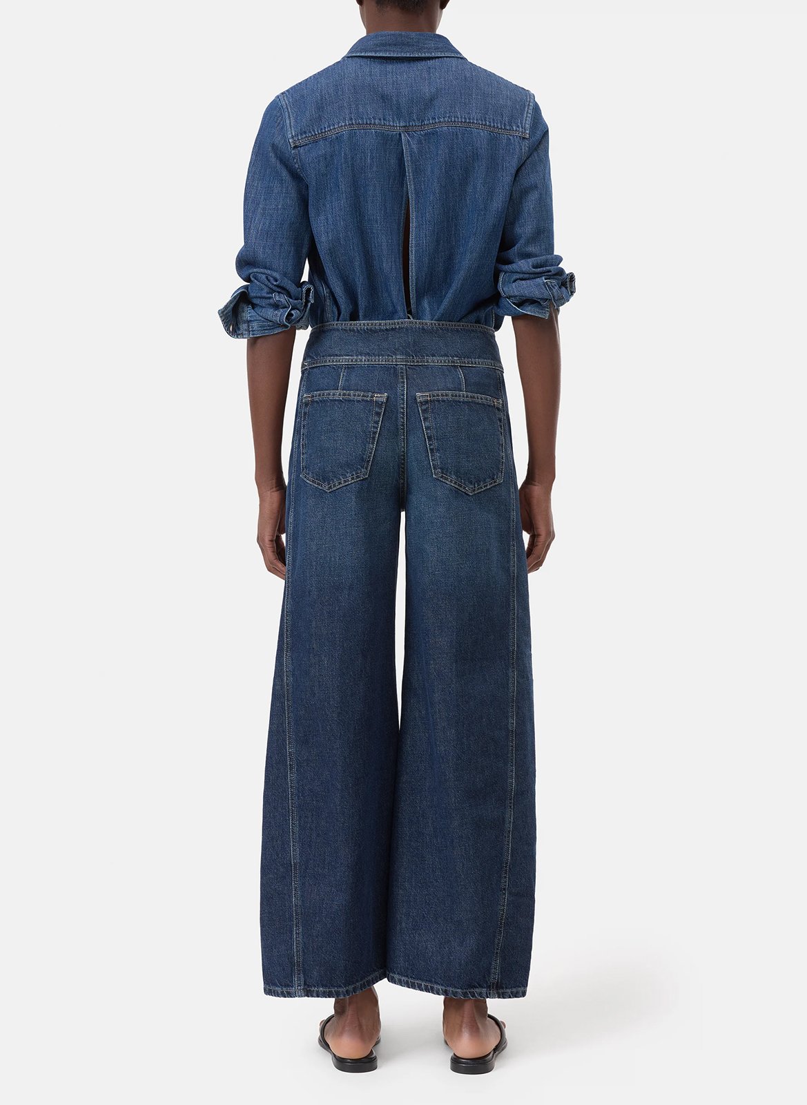 Straight cotton-blend pants CLOSED Blue