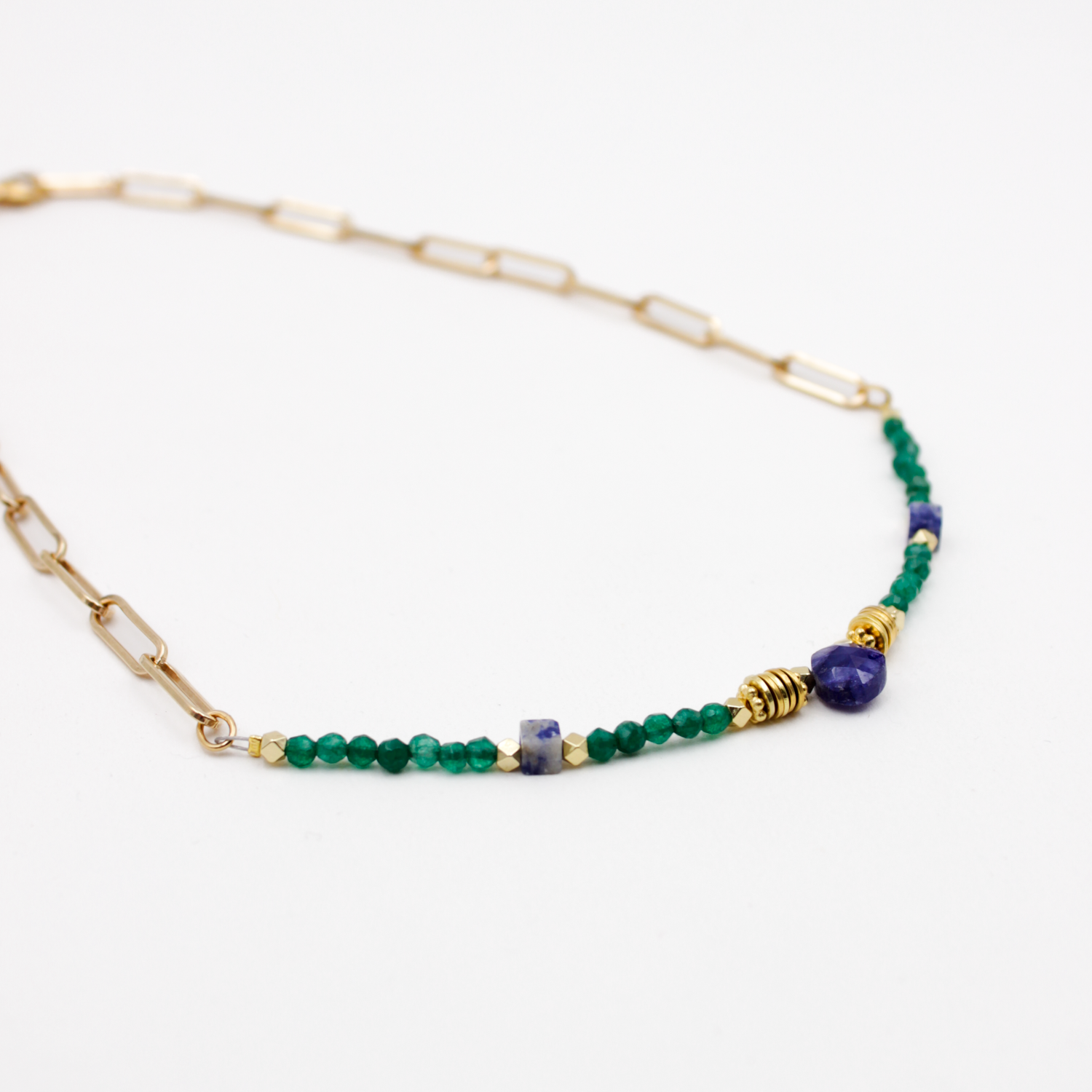 Collier tige heishi et gouttes - coralie L'ATELIER DES DAMES Doré