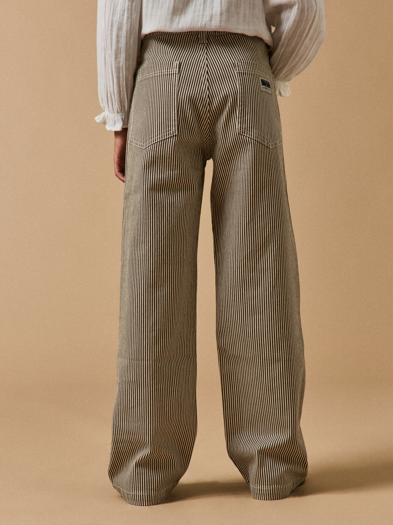 Pantalon droit rayé CYRILLUS Brown