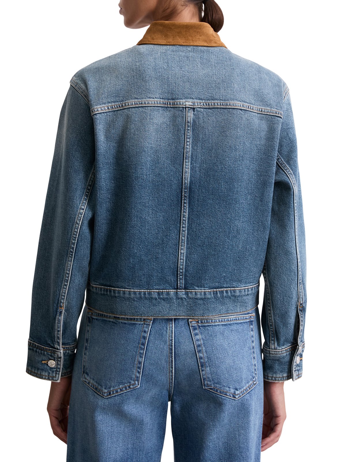 Veste courte en denim à col côtelé MARC O&#039;POLO Bleu