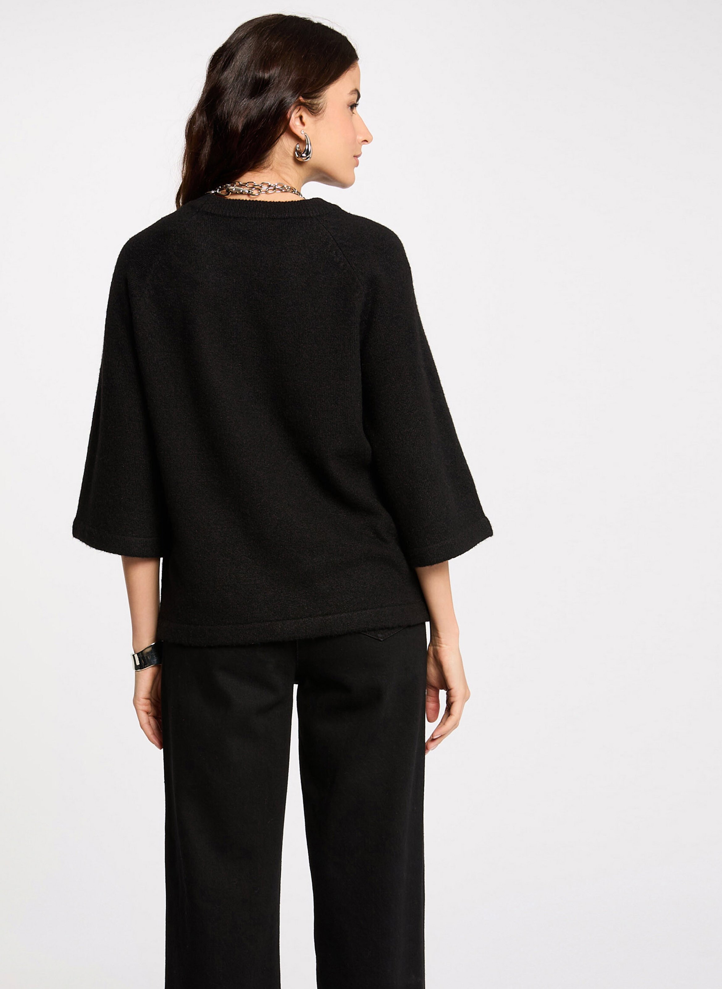 Pull col rond  MORGAN Noir