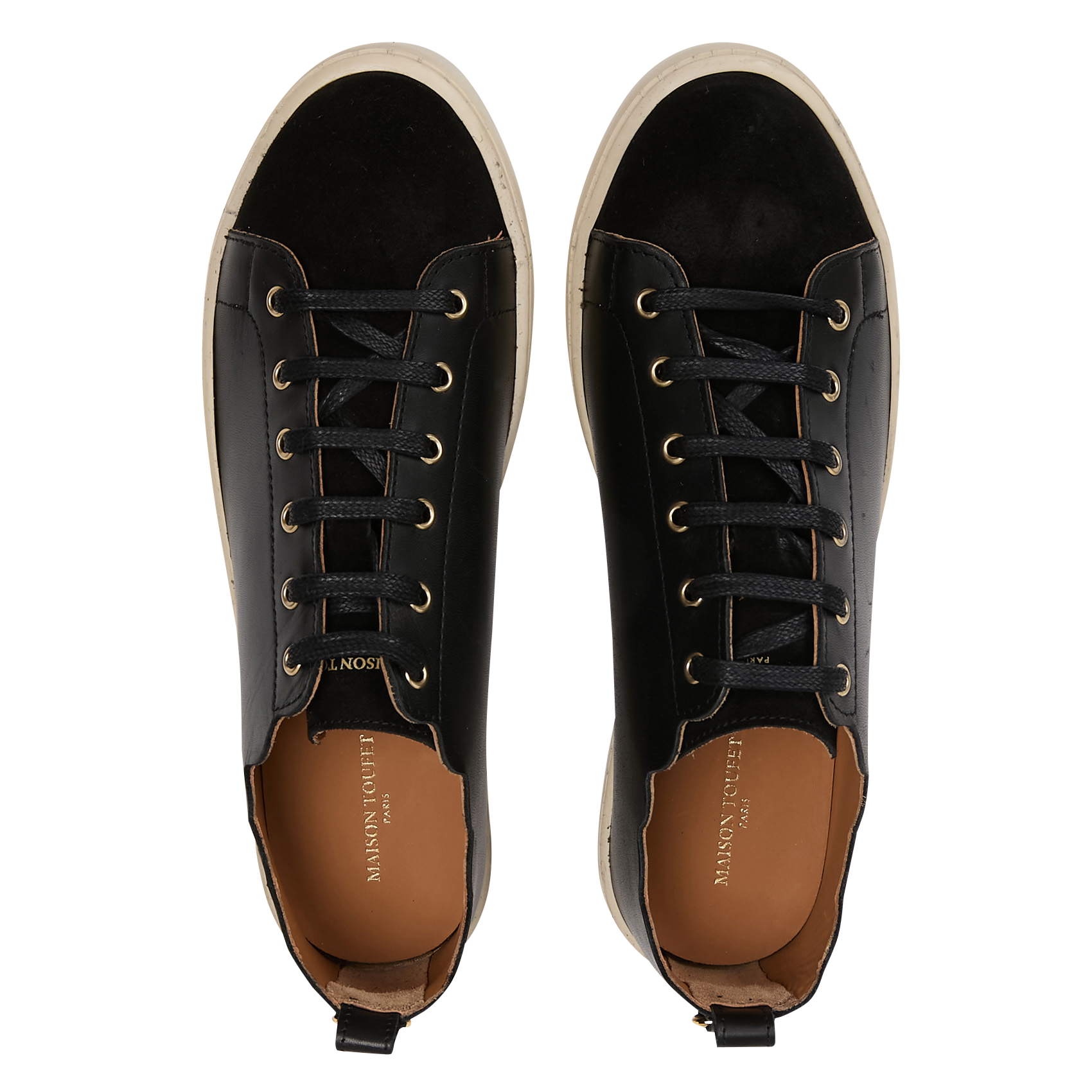 Lage, leren sneakers MAISON TOUFET Zwart