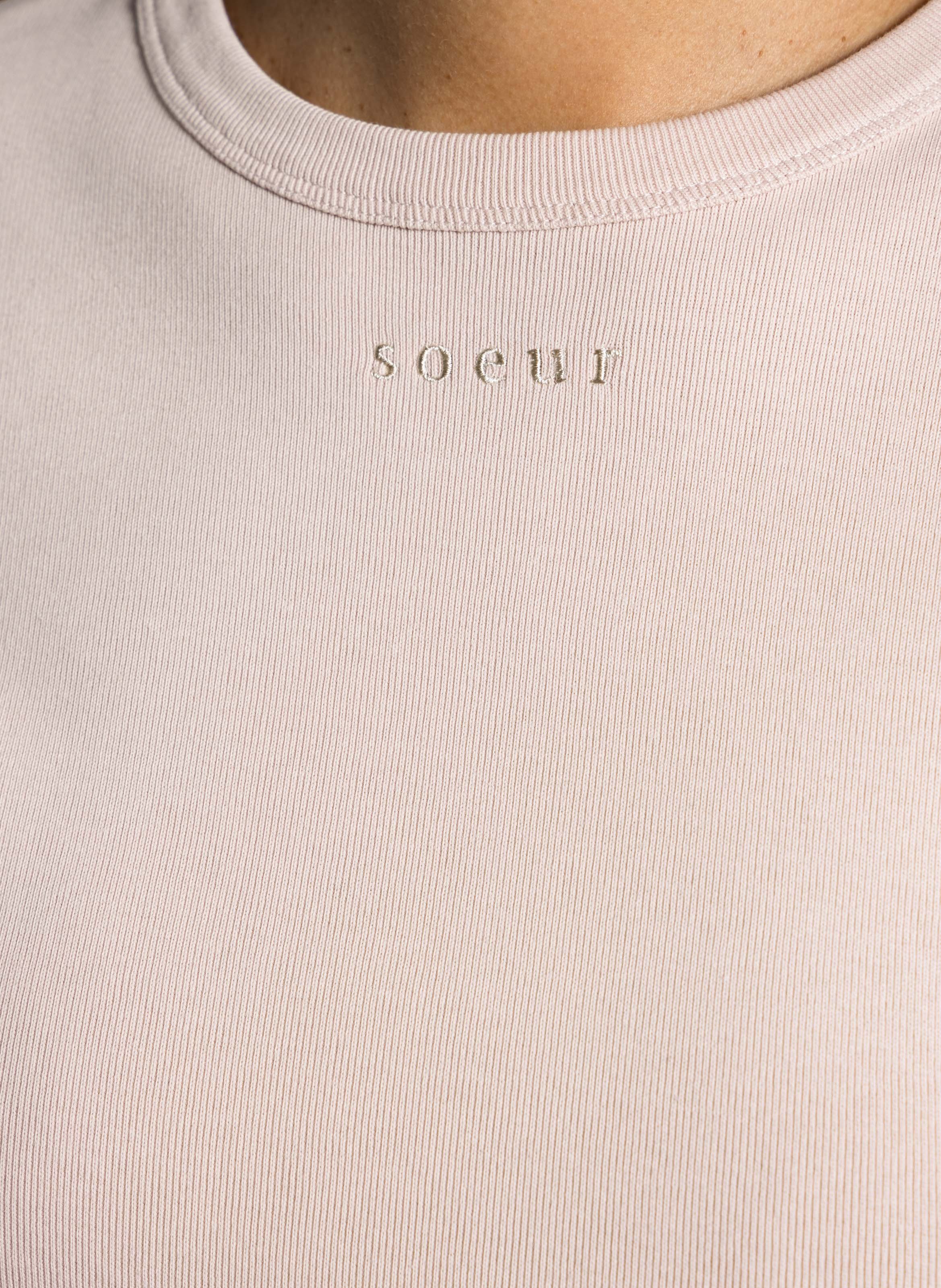 Tee-shirt ajusté en coton SOEUR Rose