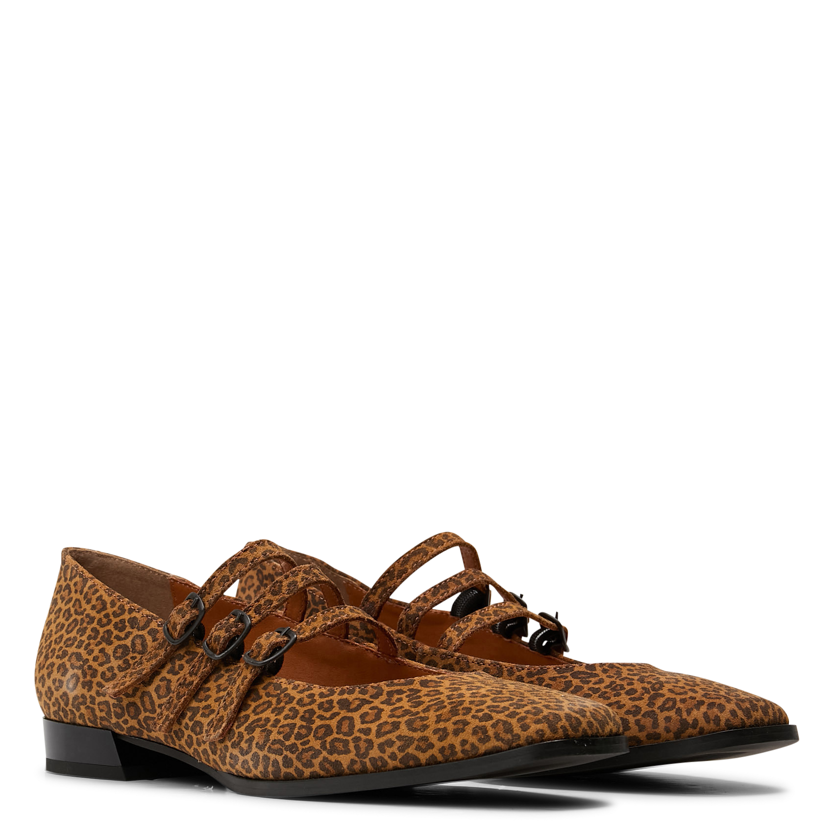 Babies plates léopard à brides en cuir LA FEE MARABOUTEE Marron