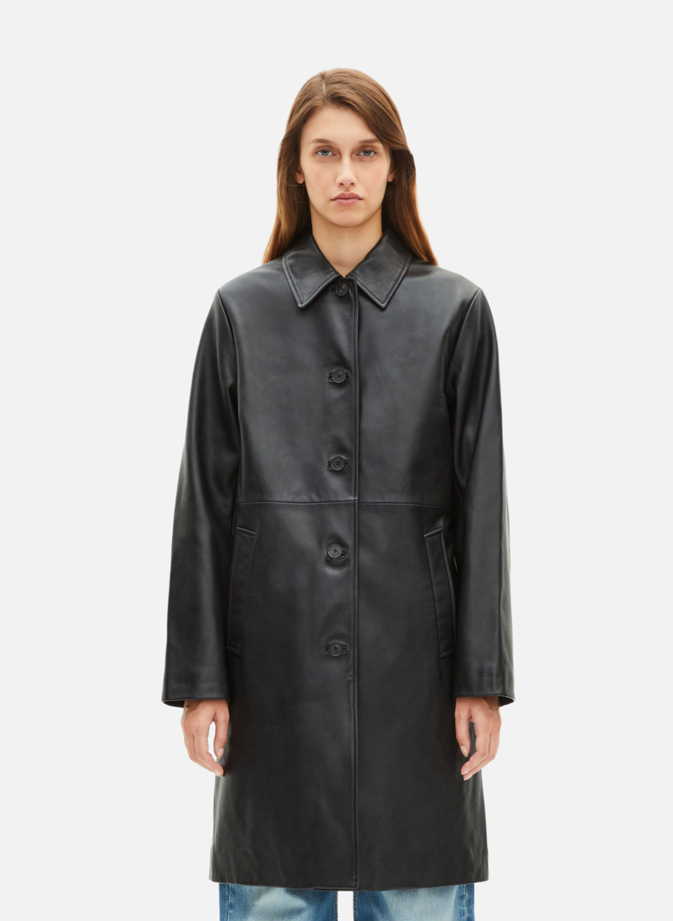 Leather coat THE KOOPLES Black