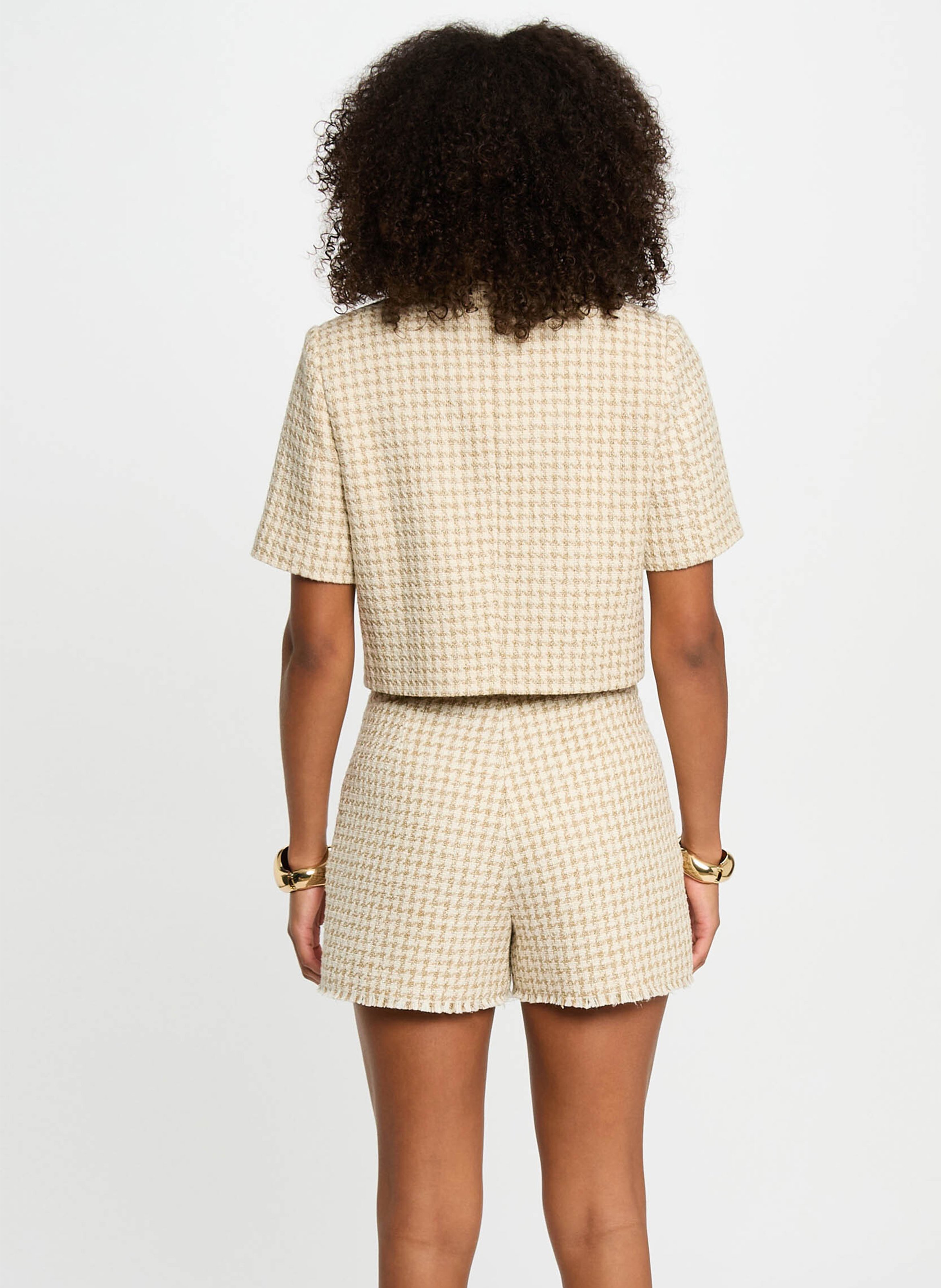 Straight cotton-blend jacket with classic collar MORGAN Multicolored