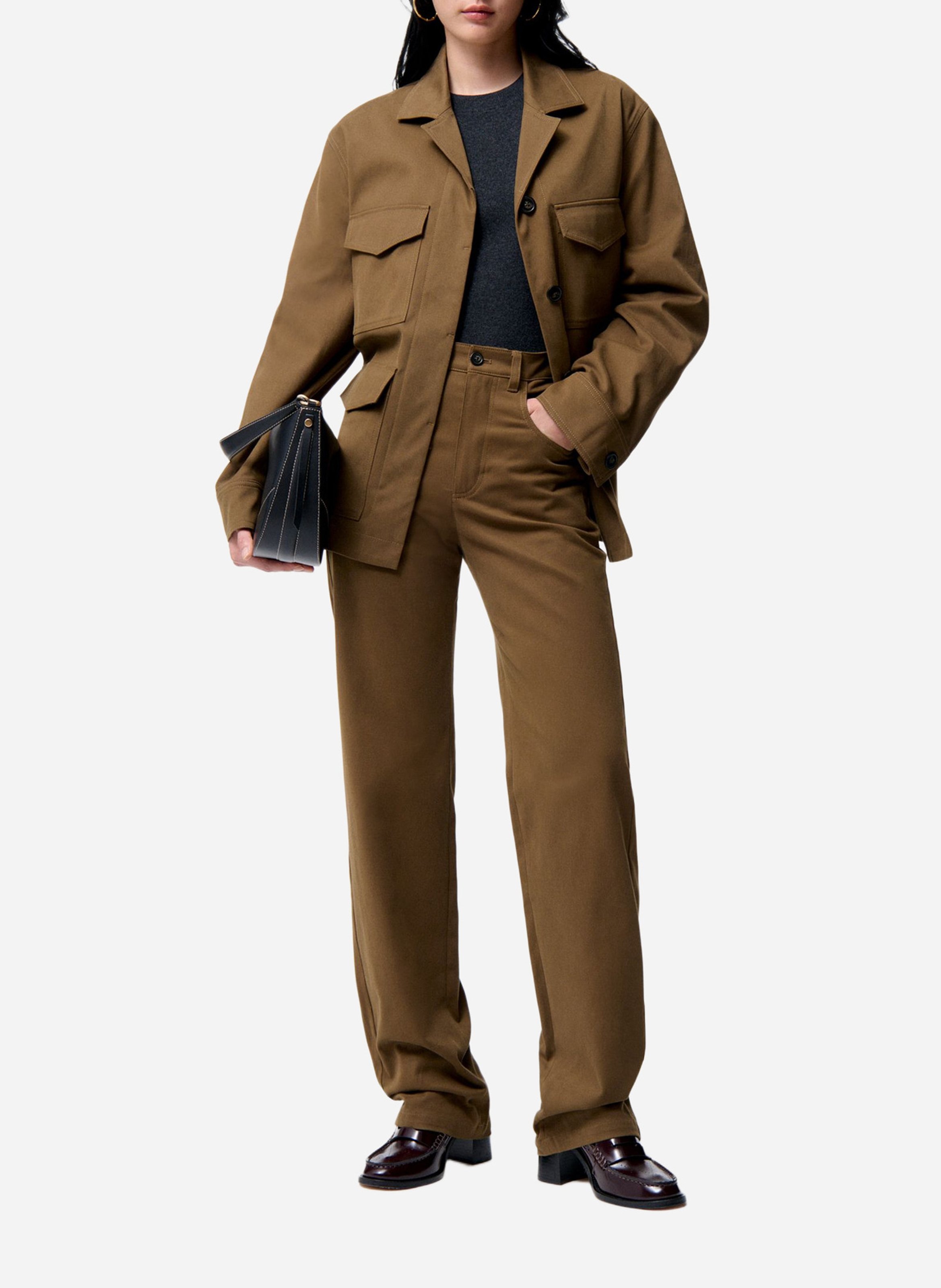 Oversized cotton blazer-style jacket VANESSA BRUNO Green