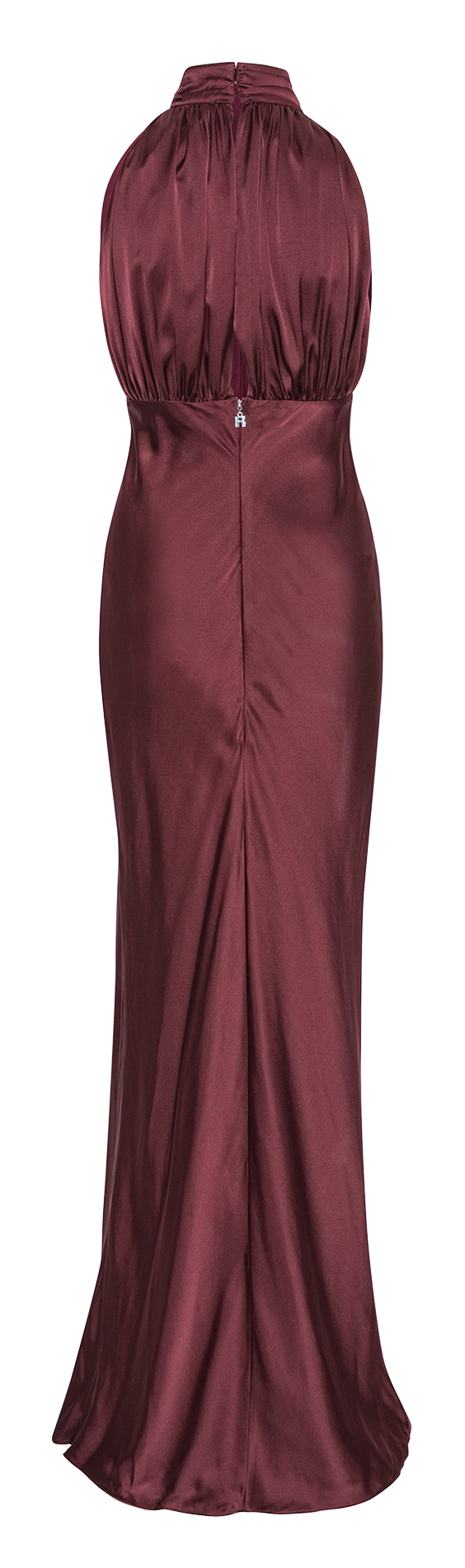 Long silk dress with high neck ROTATE Brown
