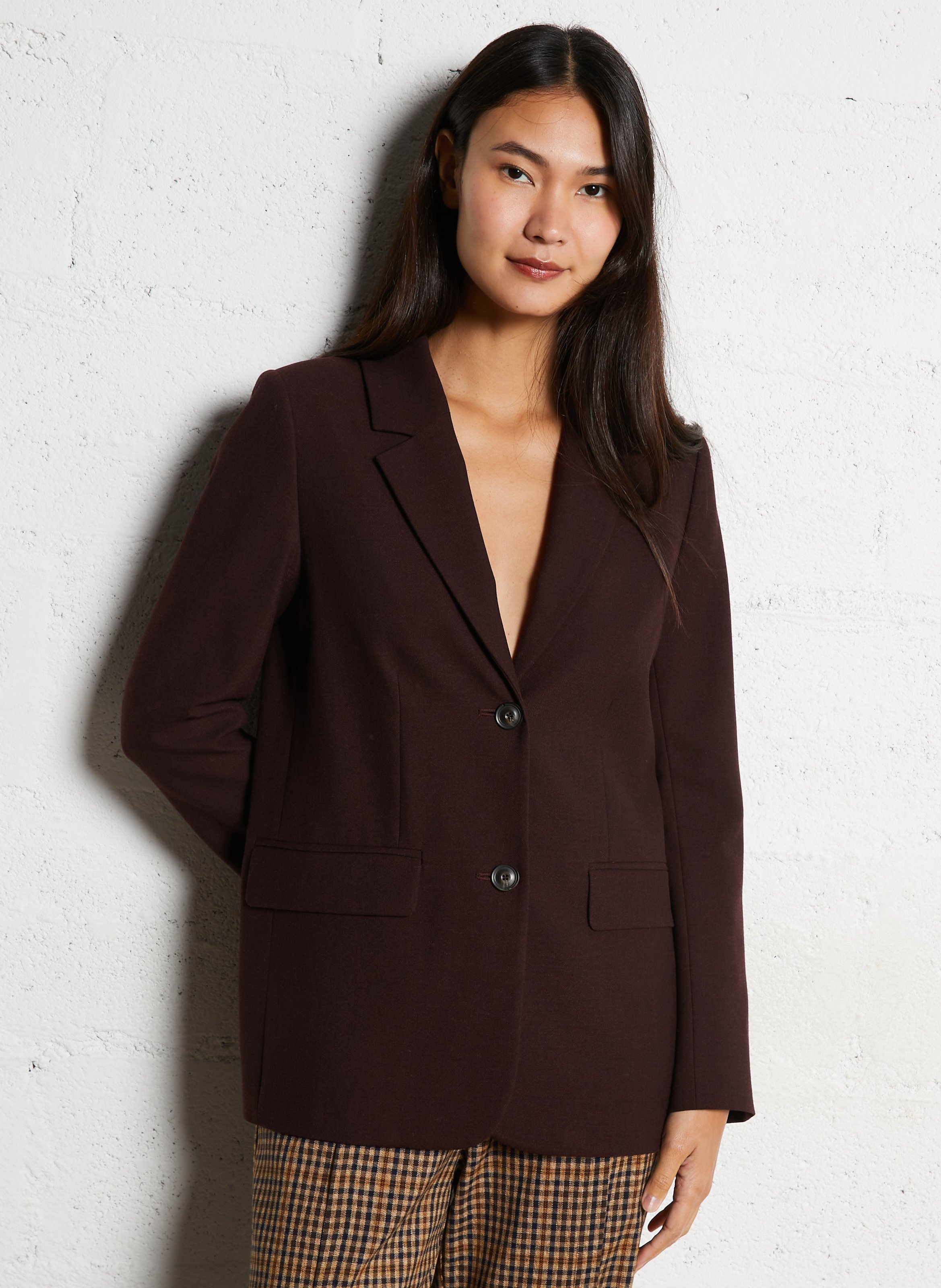Veste tailleur droite boutonnée unie MAISON 123 Violet