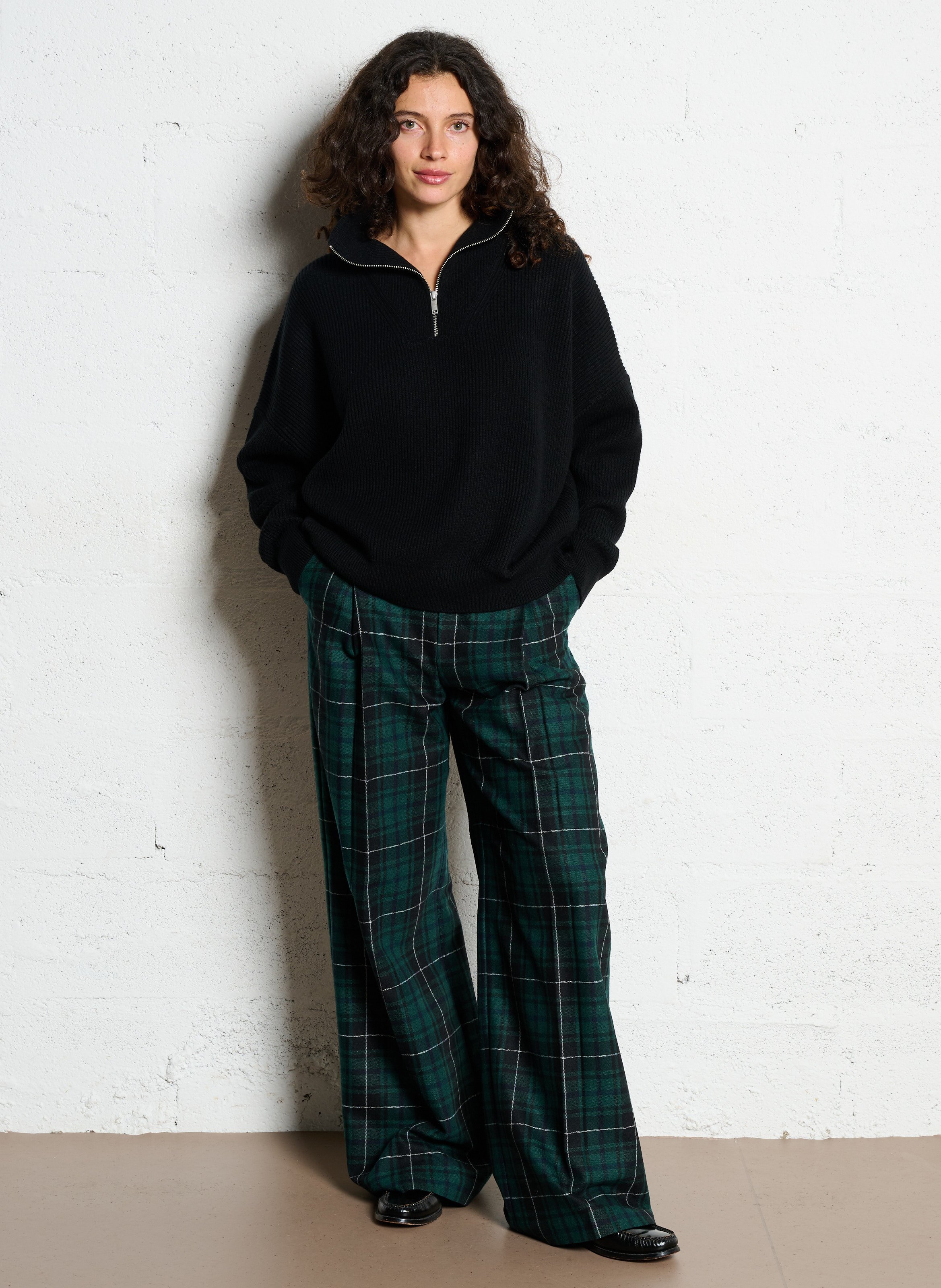 Azawood high-waisted wide-leg trousers IKKS Green