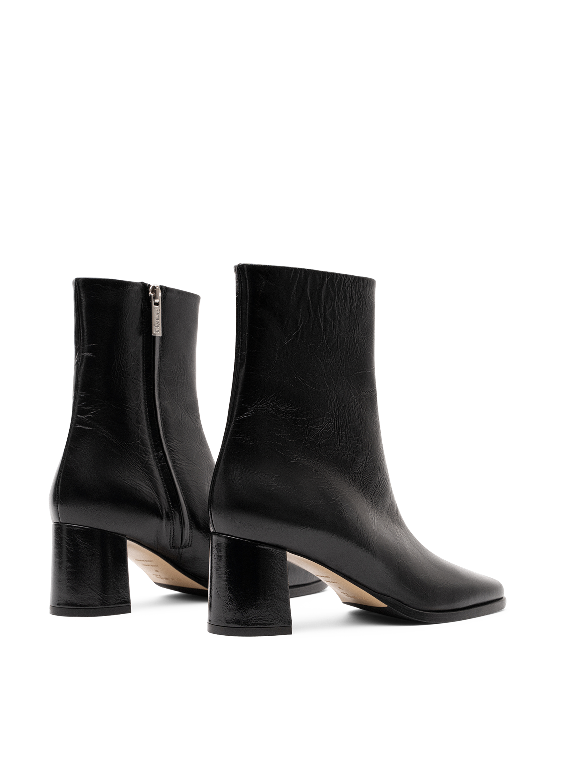 Black soft nappa leather ankle boots PARALLELE PARIS Black