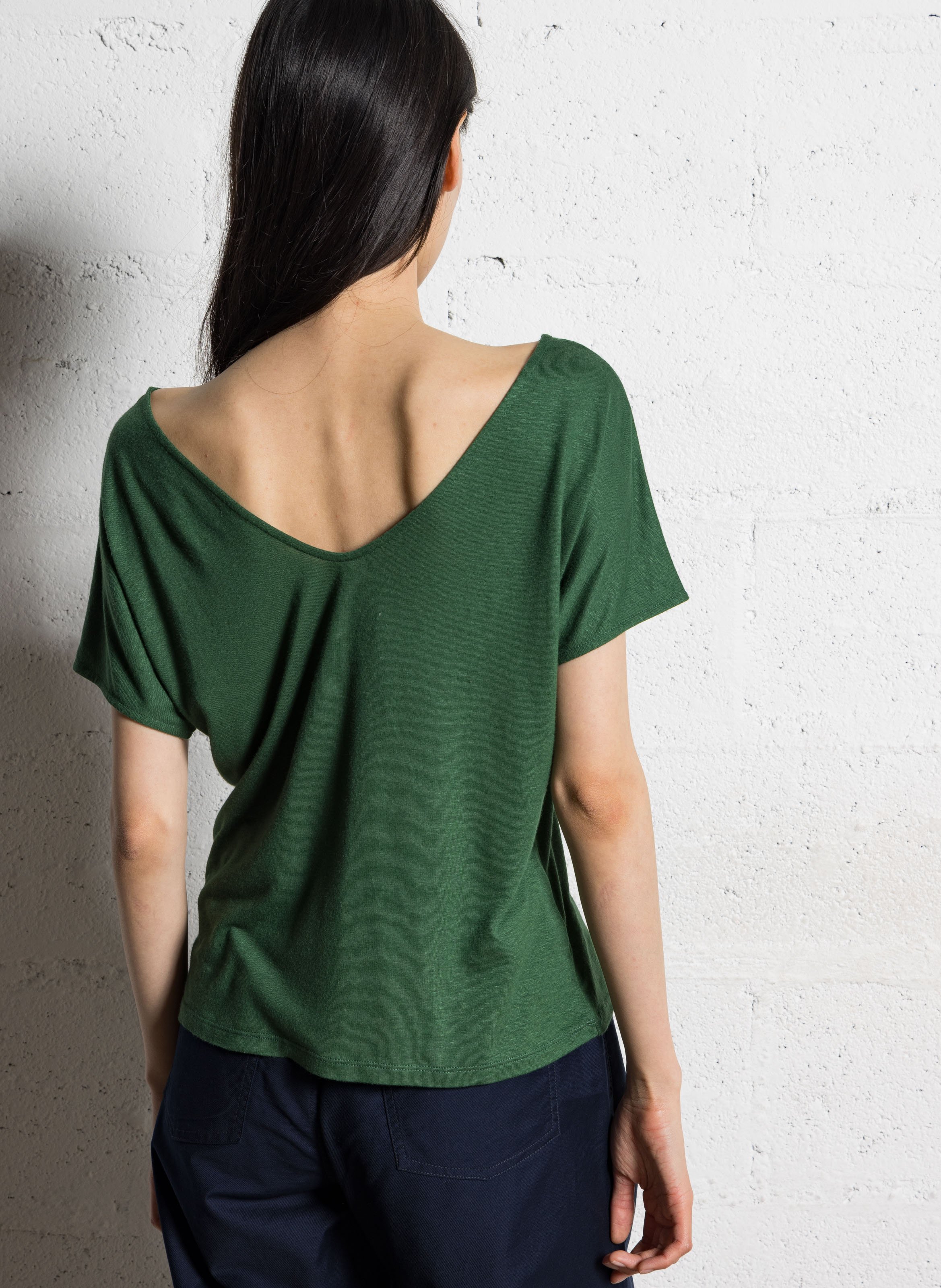 Tee-shirt manche courtes fluide uni NICE THINGS Vert