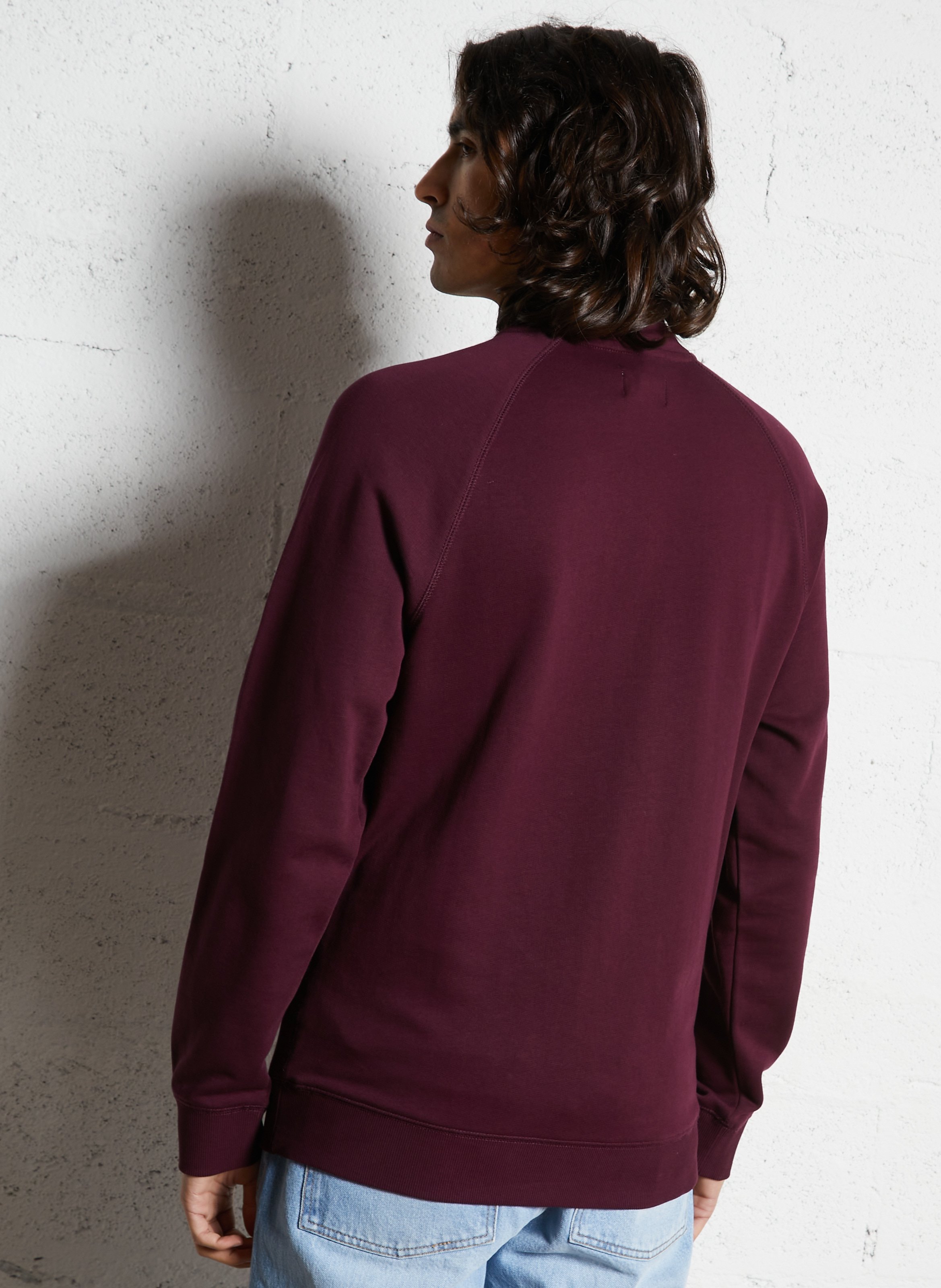 Sweat col zippé regular-fit en coton bio FARAH Rouge
