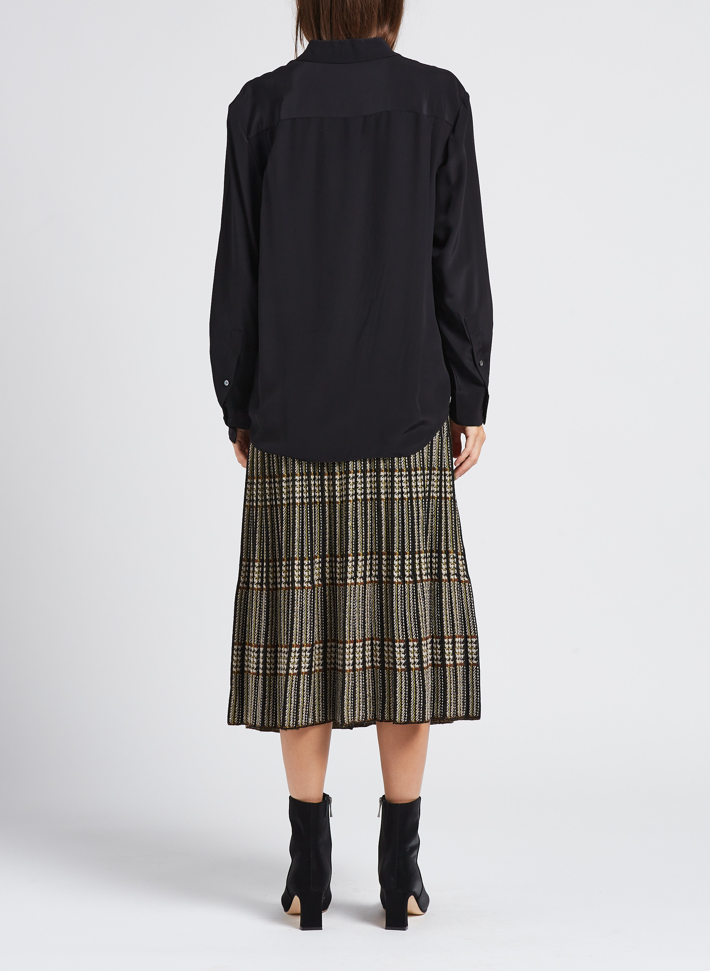 Midi Plissee Jacquard Rock MES DEMOISELLES Schwarz