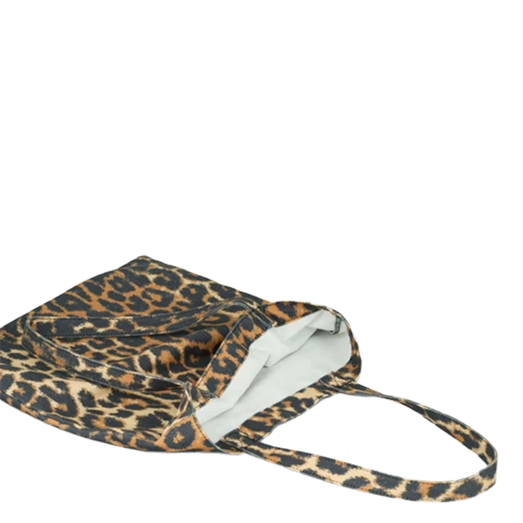 Bolso tote con estampado de leopardo en algodón. BECKSONDERGAARD Negro