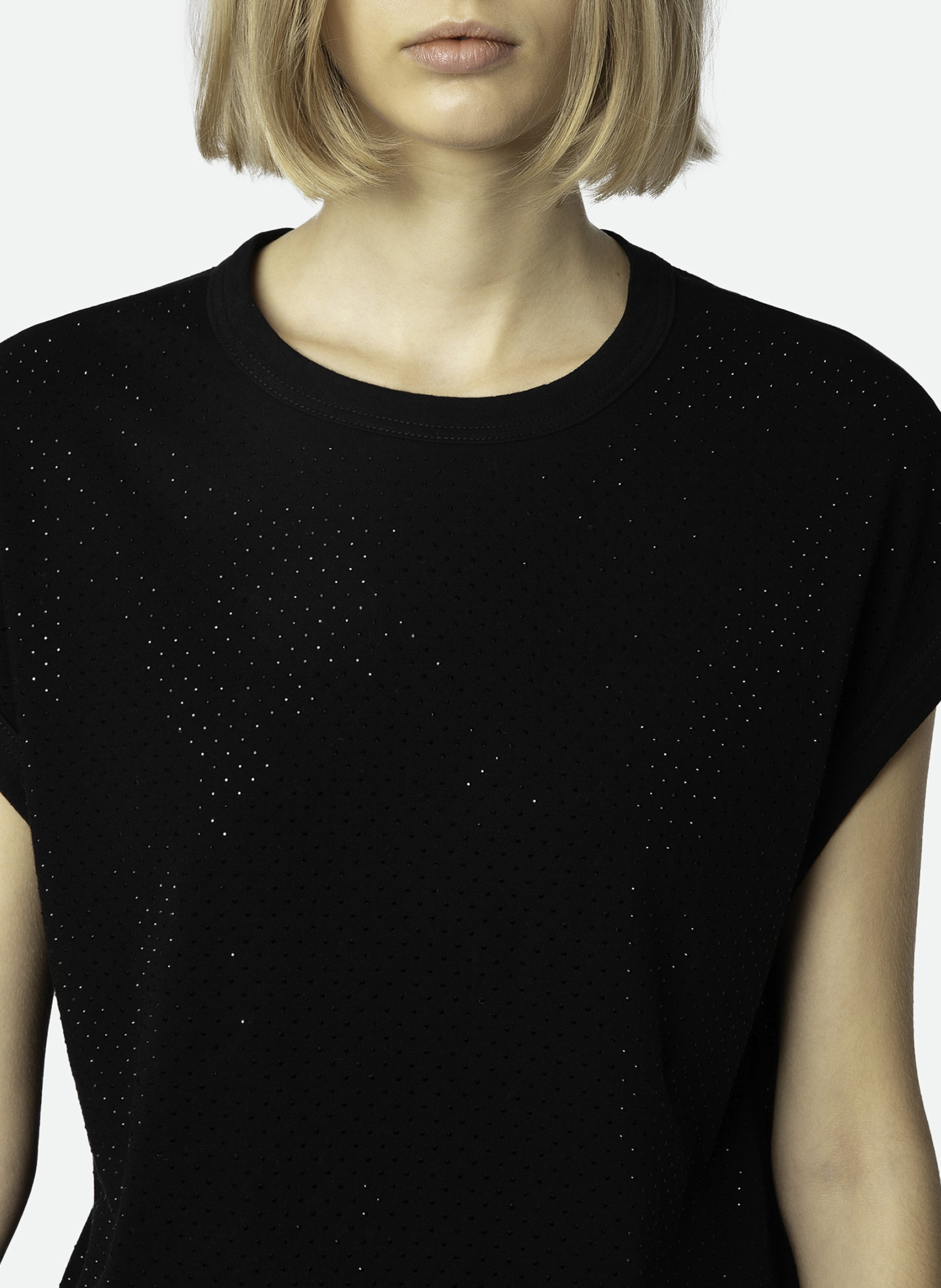 Tee-shirt à strass en coton ZADIG&VOLTAIRE Noir