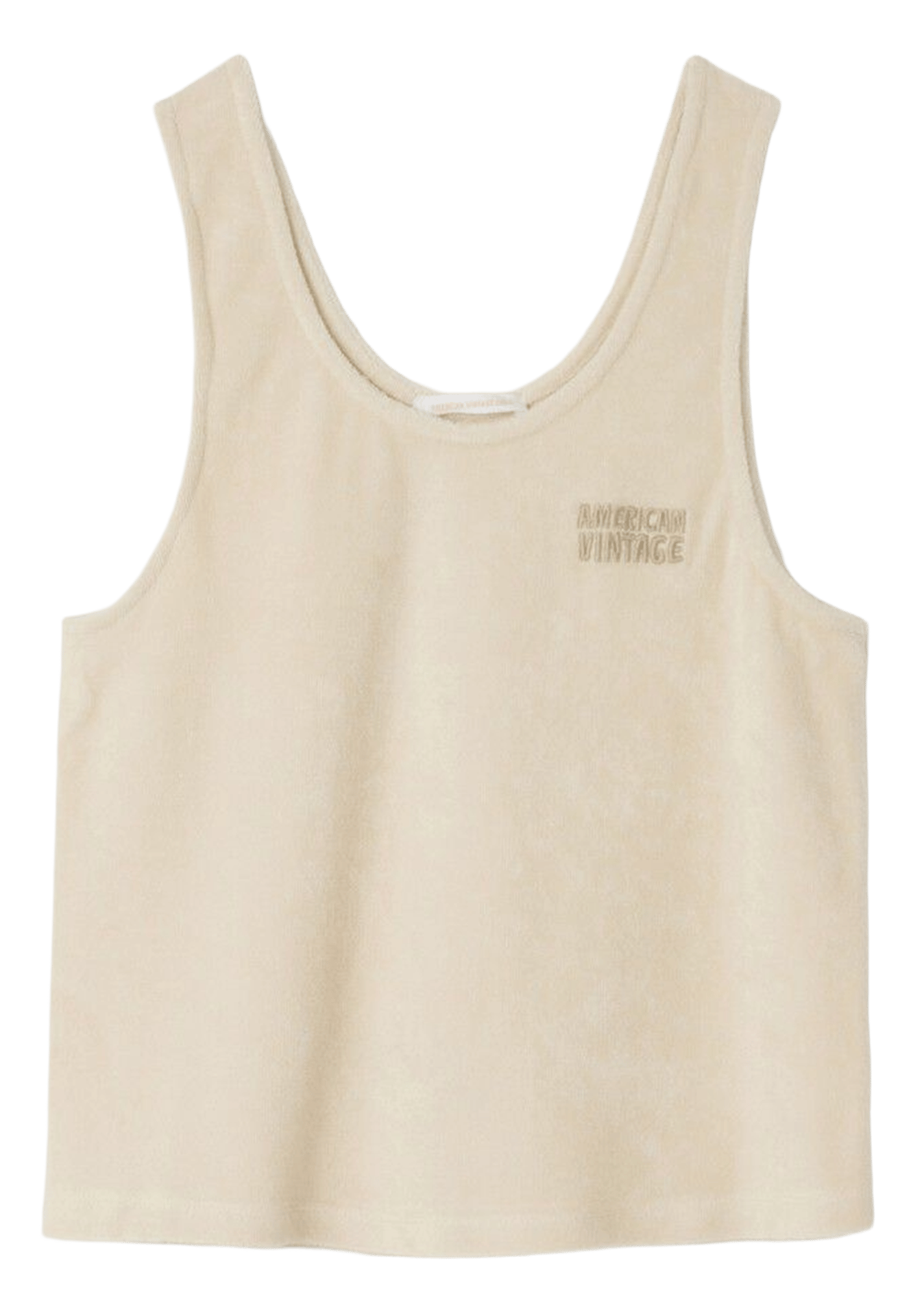 V-neck tank top in organic cotton and recycled cotton AMERICAN VINTAGE Beige