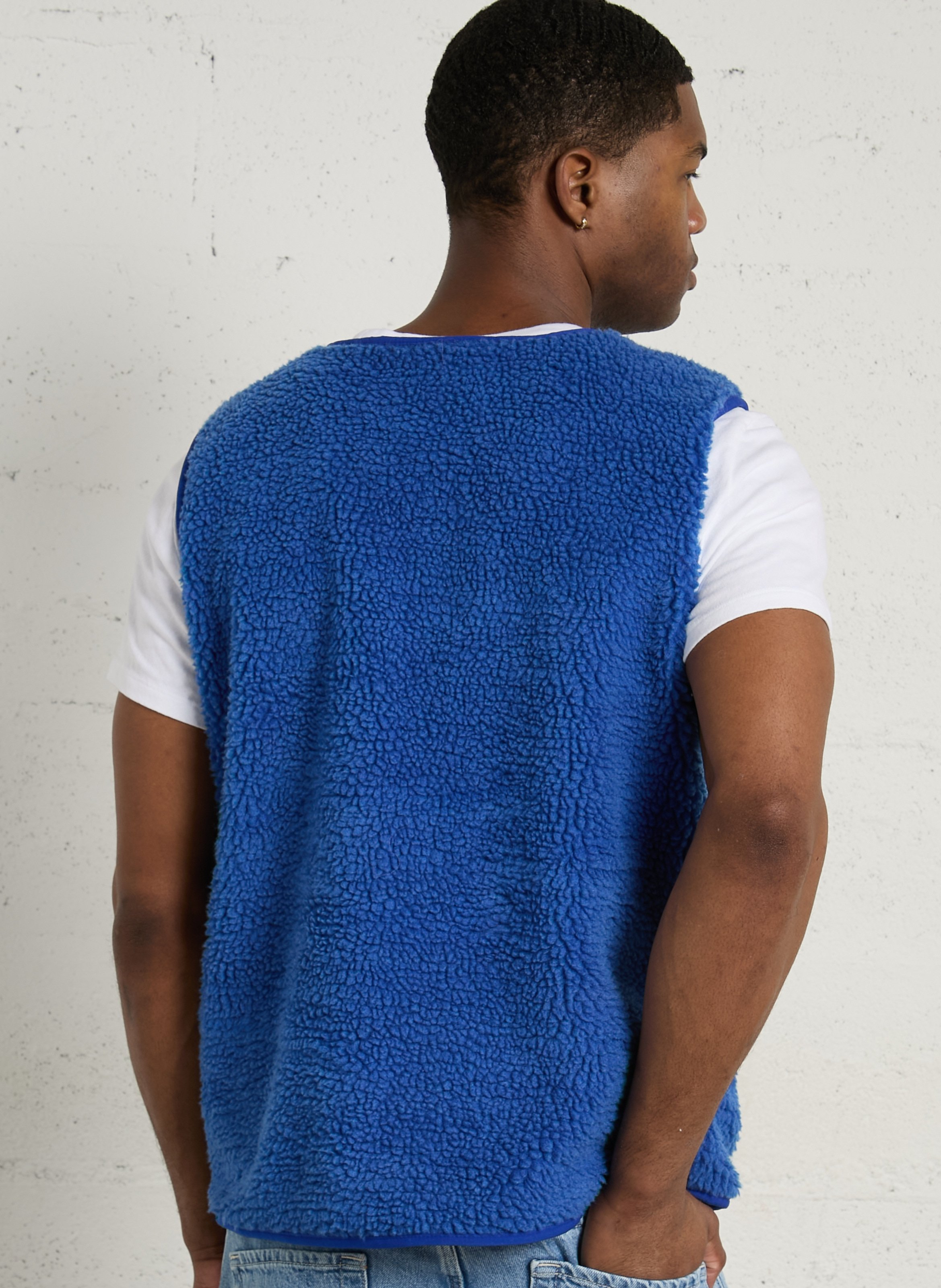 Round-neck sherpa jacket AMERICAN VINTAGE Blue