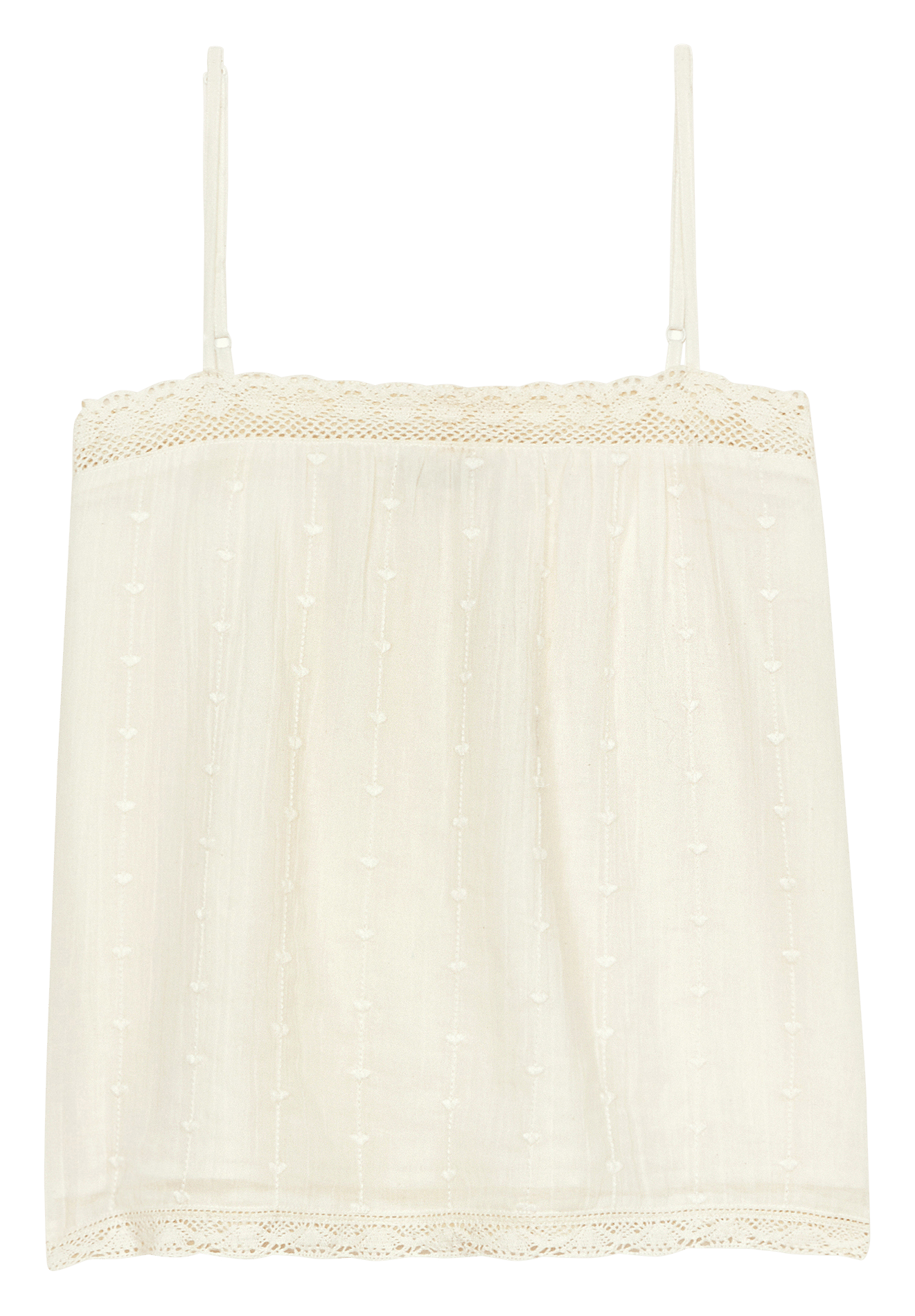 Mit Stickerei verziertes Baumwollträgertop M.A.B.E Weiss