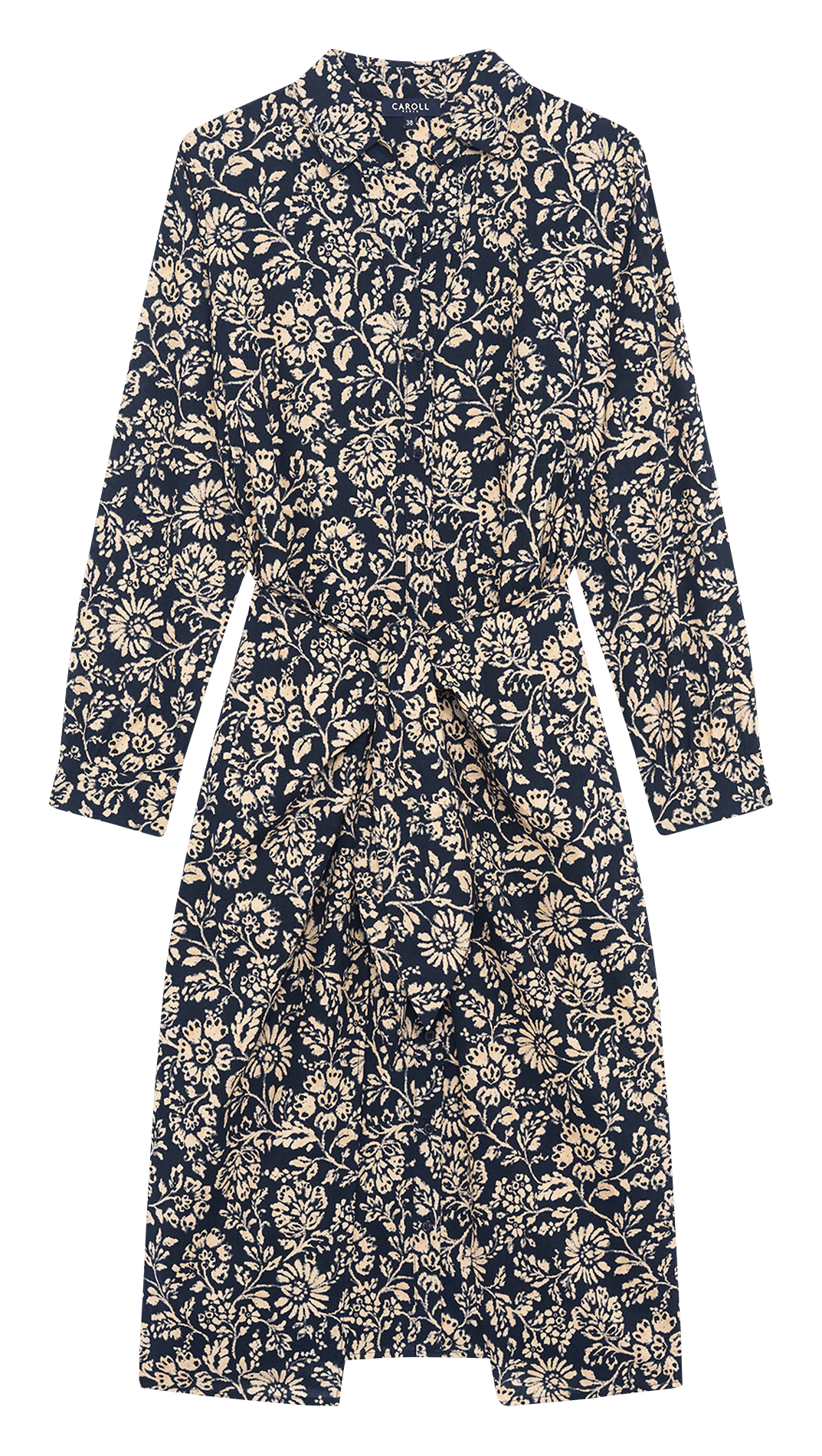 Robe courte col classique en coton CAROLL Bleu