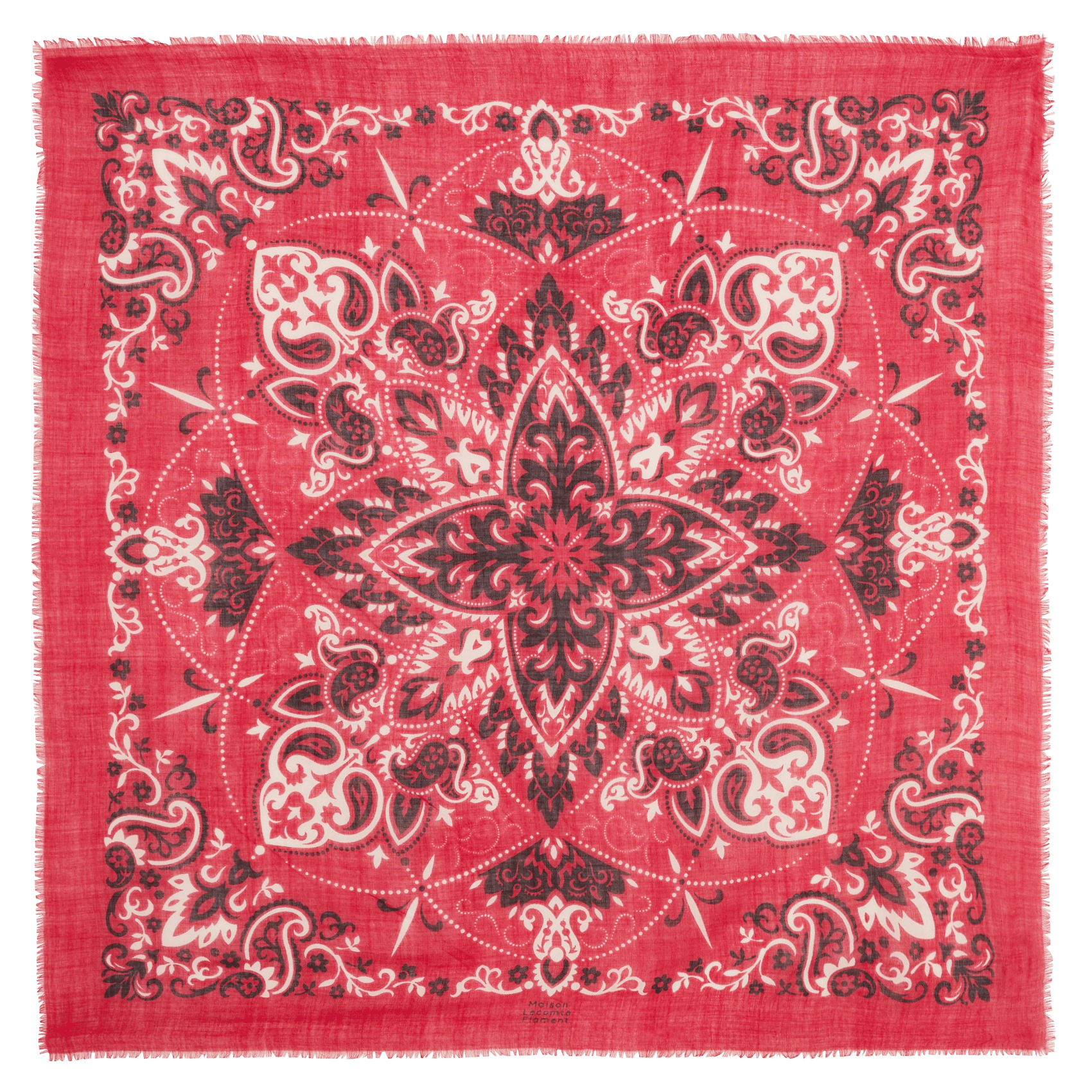 Bufanda de lana y seda con estampado  Rouge