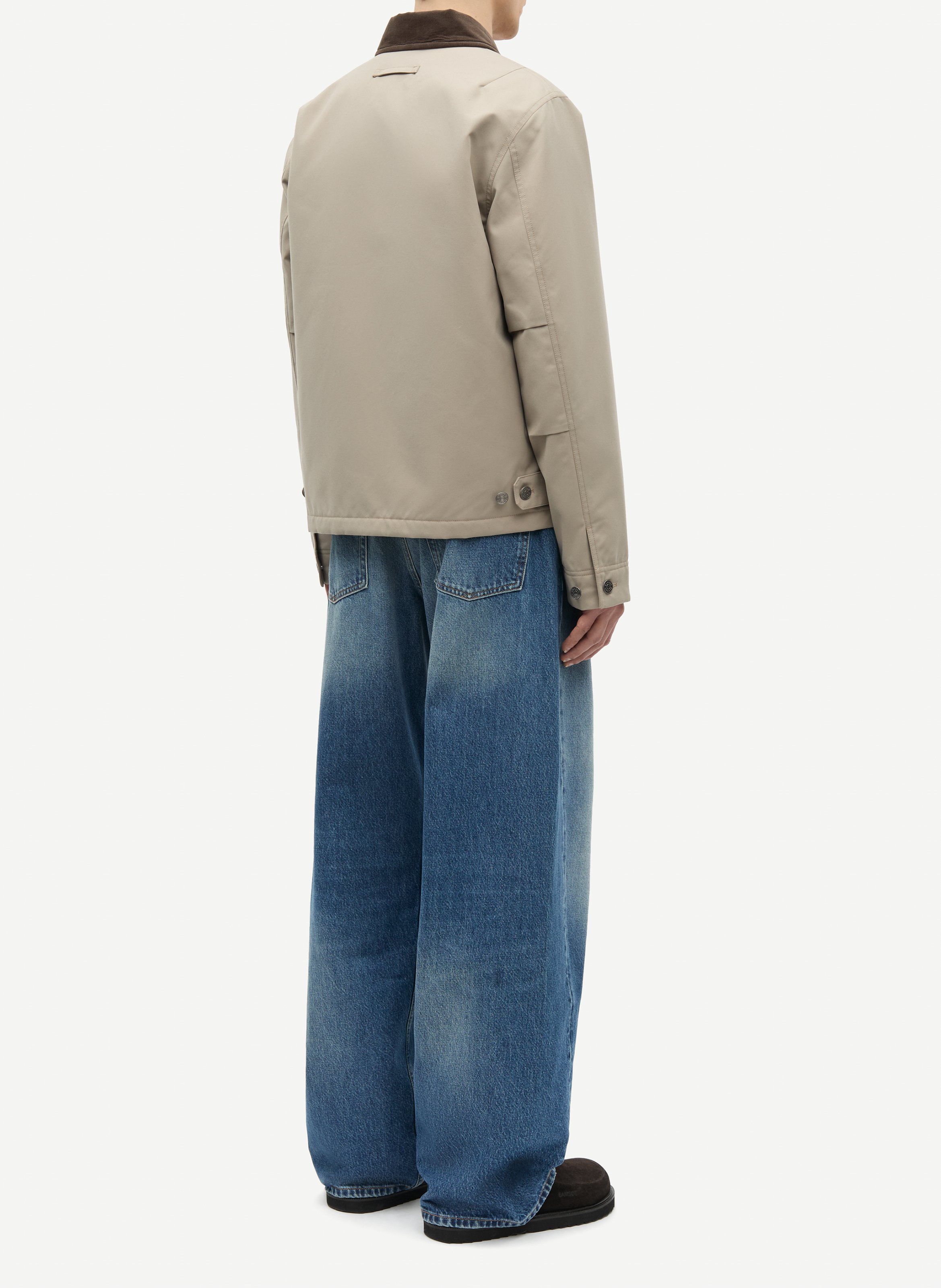 Straight jacket with classic collar SAMSOE SAMSOE Grey