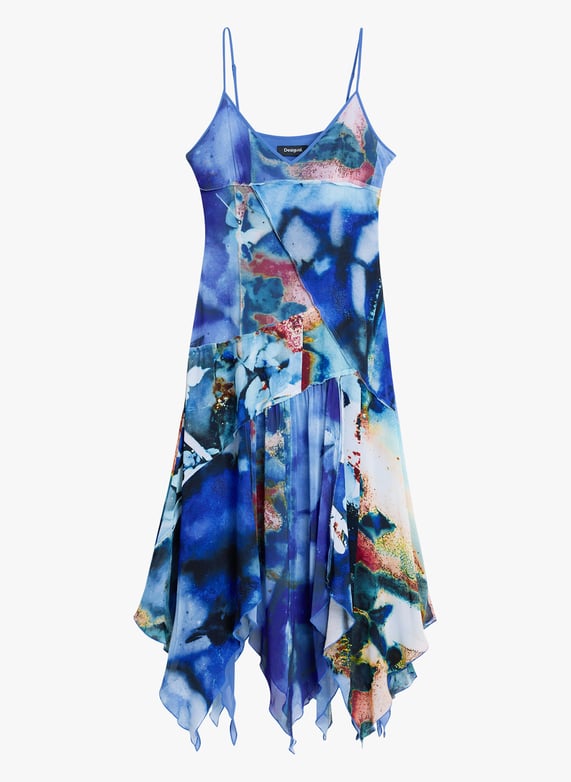 Printed asymmetric midi dress Blue Desigual - Women | Place des Tendances Printed asymmetric midi dress Blue Desigual - Women | Place des Tendances