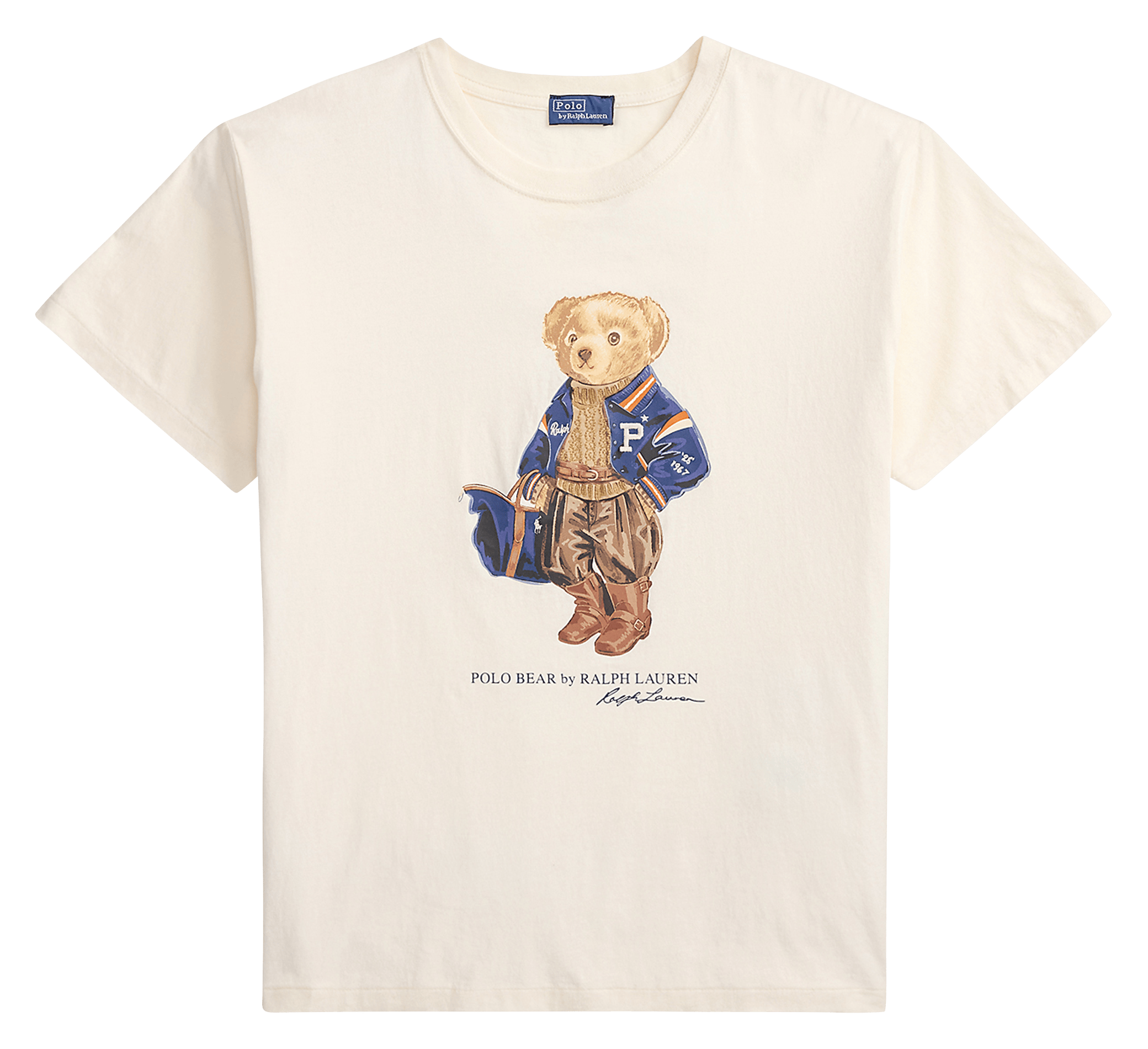 Straight-cut printed cotton T-shirt with round neck POLO RALPH LAUREN White