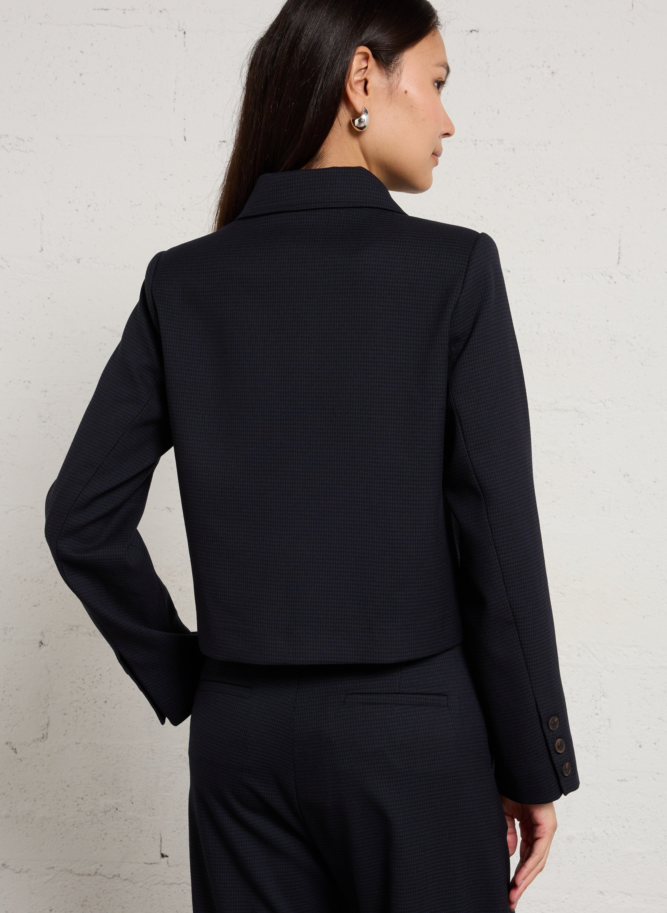 Gerade geschnittene Jacke mit klassischem Kragen SUNCOO Blau