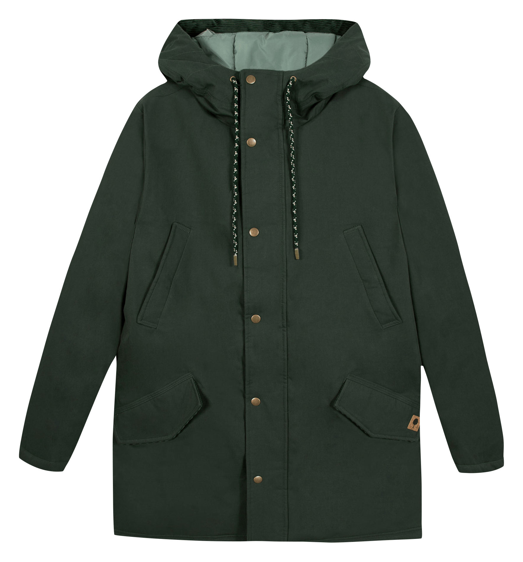 Parka mi-longue à capuche en coton mélangé FAGUO Vert