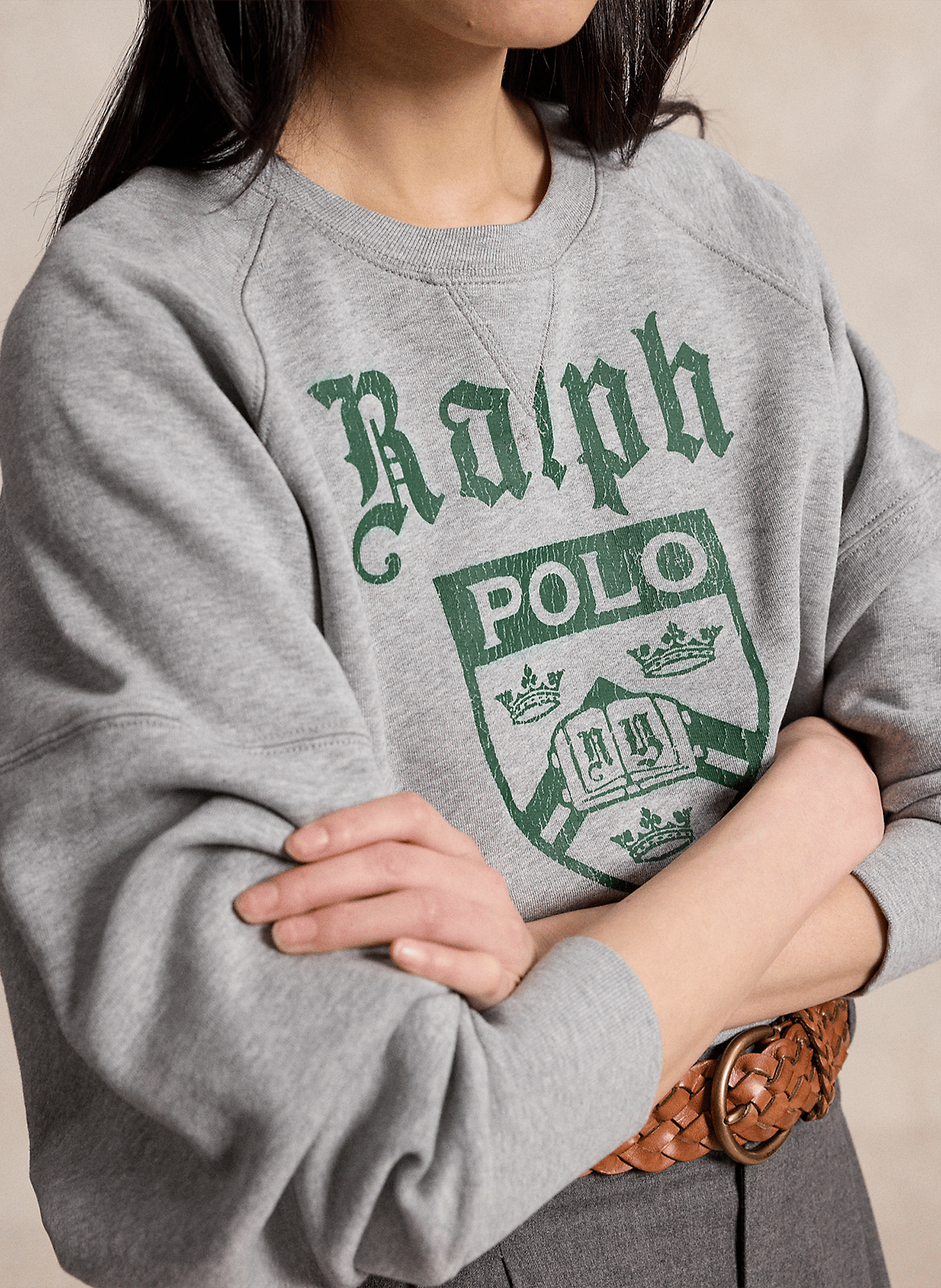 Round-neck sweatshirt with screen print POLO RALPH LAUREN Grey