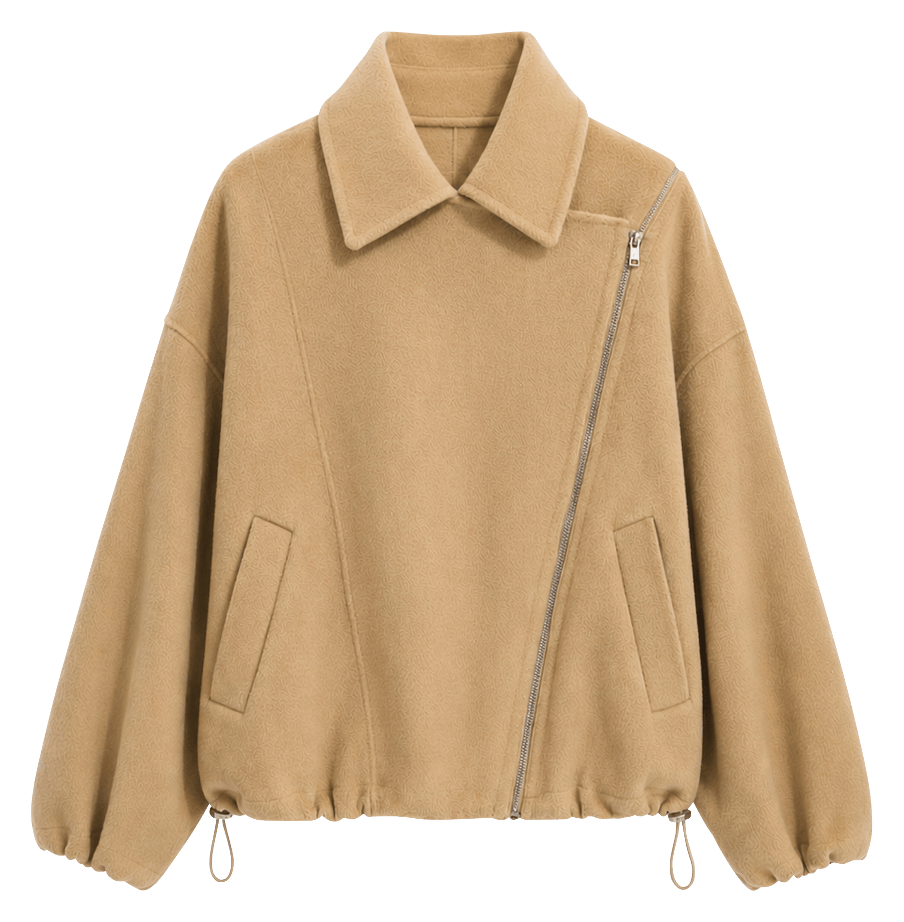 Blouson zippé uni en laine mélangée IRO Beige