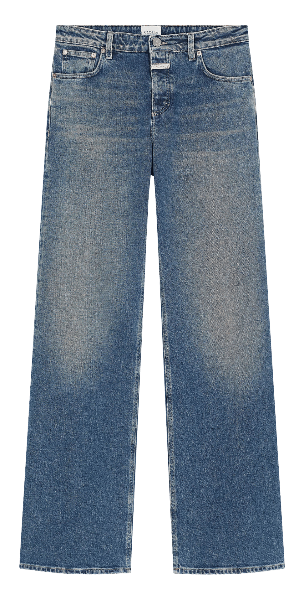 Cotton-blend straight-leg jeans CLOSED Blue