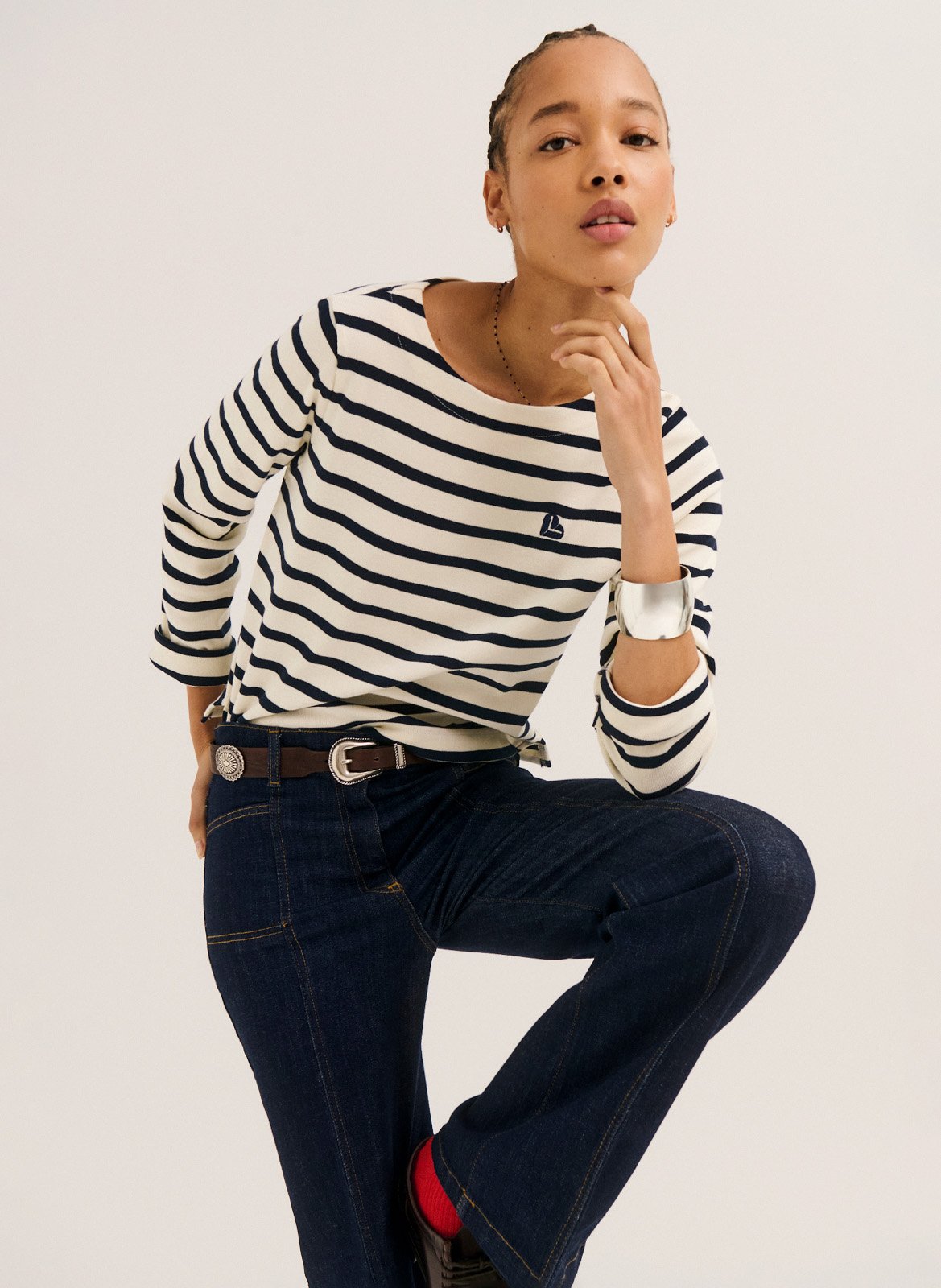Regular-fit, katoenen T-shirt met ronde hals PABLO Blauw