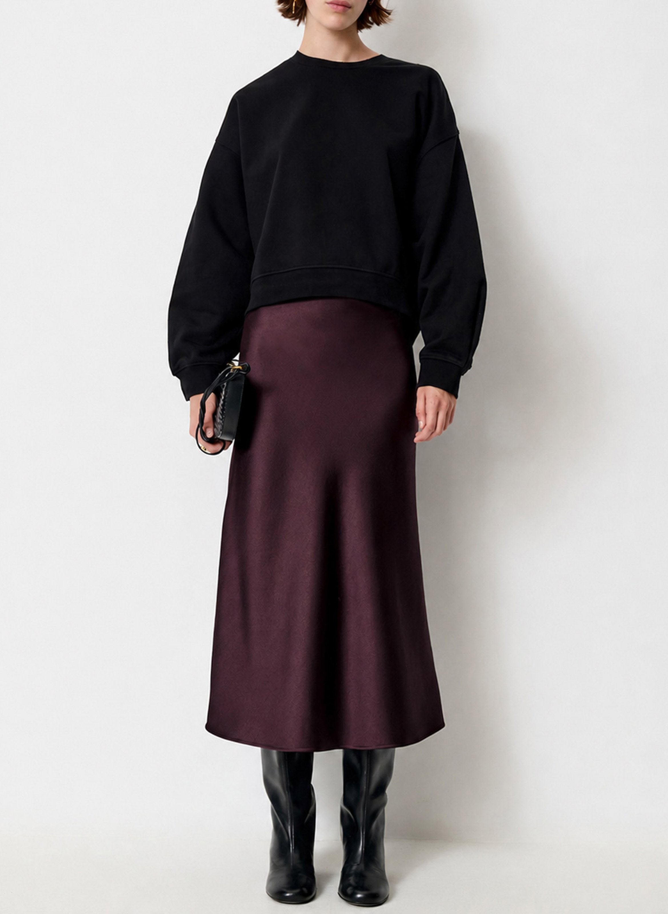 Cotton round-neck sweatshirt SESSUN Black